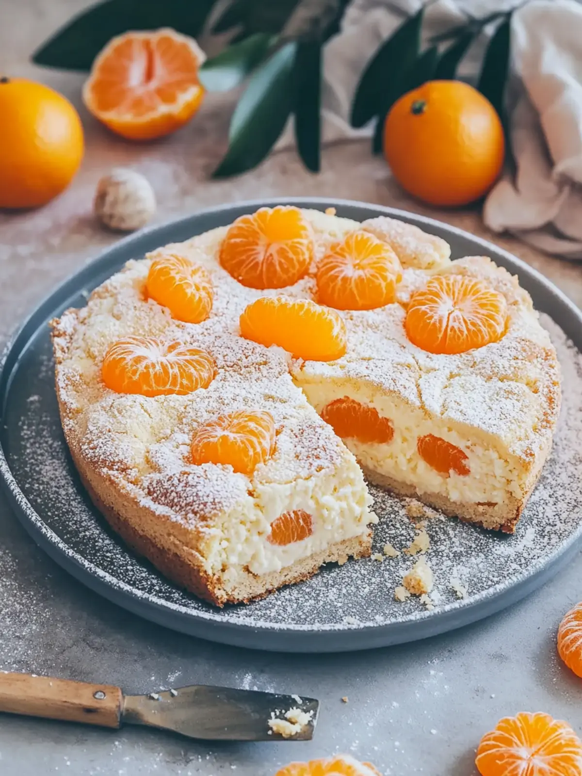 Schmandkuchen mit Mandarinen vom Blech