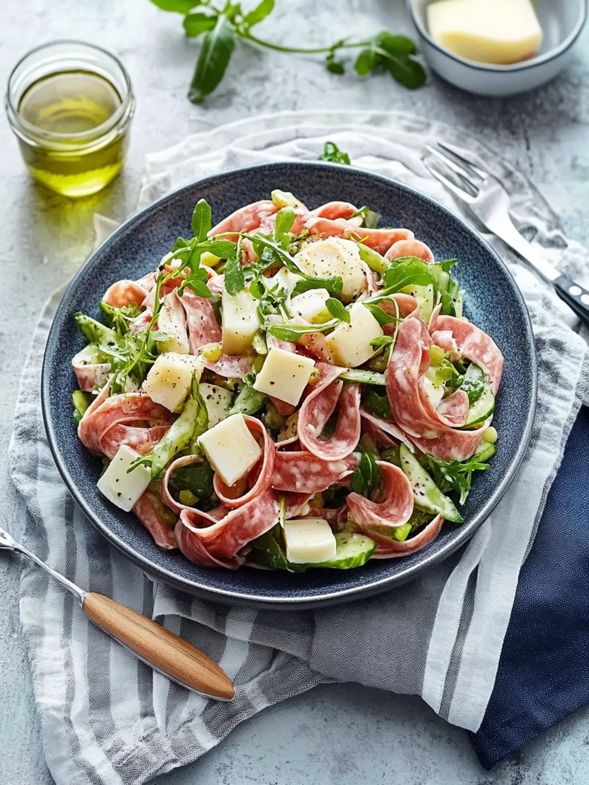 Schweizer Wurstsalat mit Käse und Gürkchen – Schneller Genuss! 3 Schweizer Wurstsalat mit Käse und Gürkchen