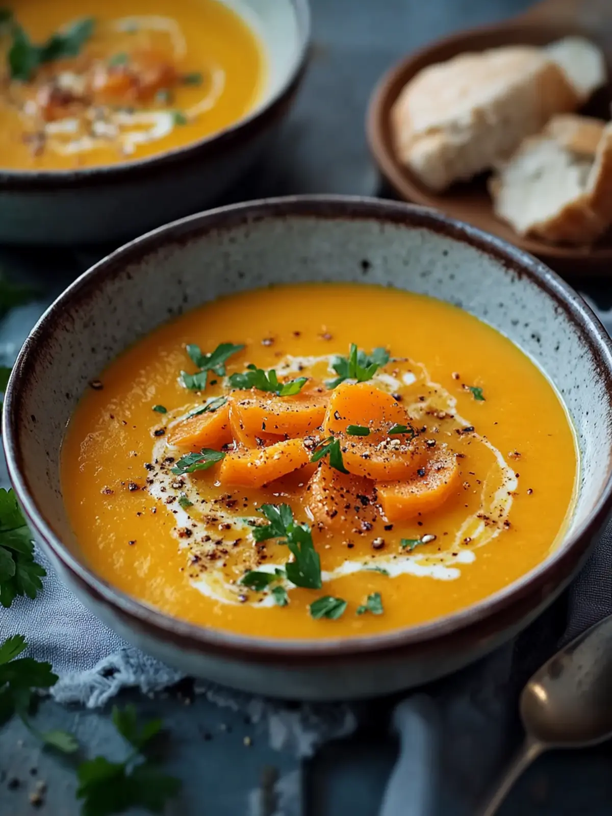 Exotische Karotten-Garnelen-Suppe mit erfrischendem Orangensaft 4 Exotische Karotten-Garnelen-Suppe mit Orangensaft-Kick