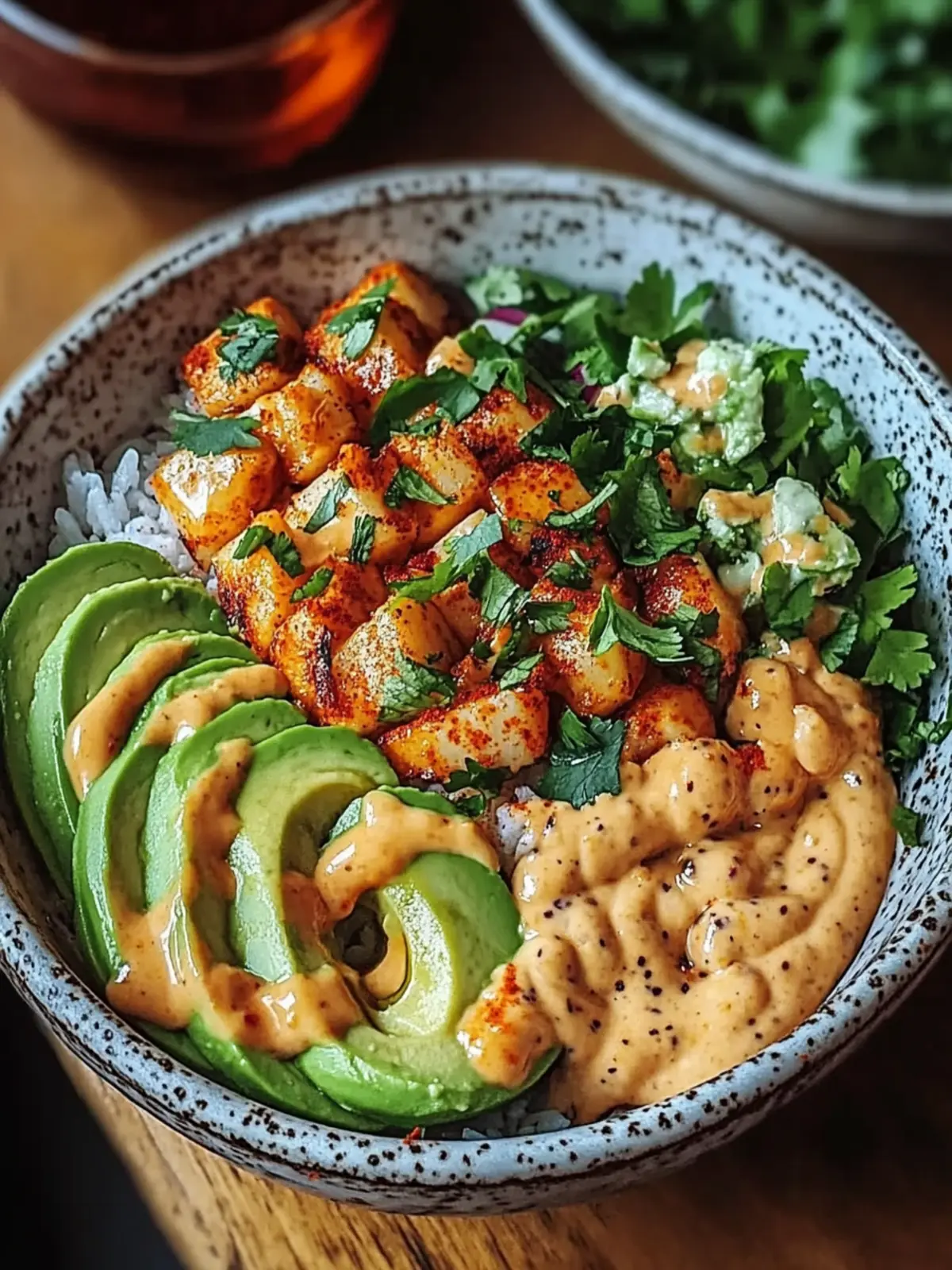 Garnelen Reis Schalen mit scharfer Mayo – Dein schnelles Lieblingsgericht 5 Garnelen Reis Schalen mit scharfer Mayo