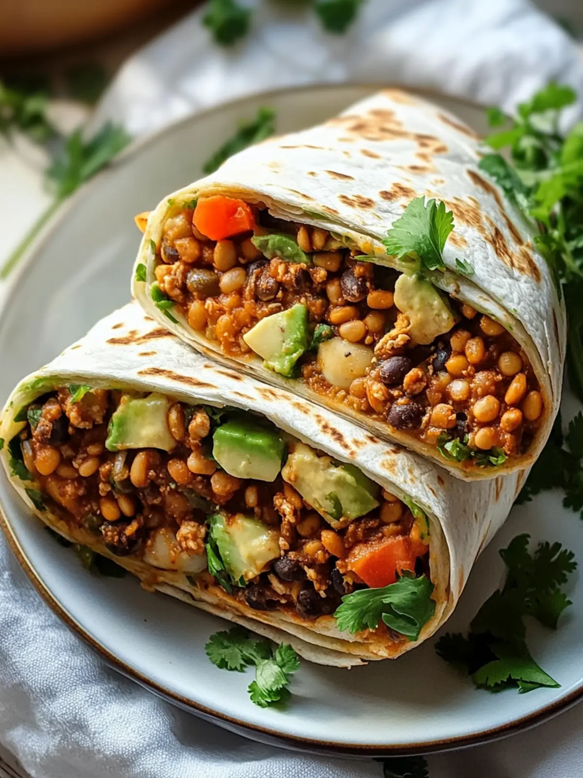 Vegetarische Burritos mit Linsen und Walnüssen für jeden Tag 2 Vegetarische Burritos mit Linsen und Walnüssen