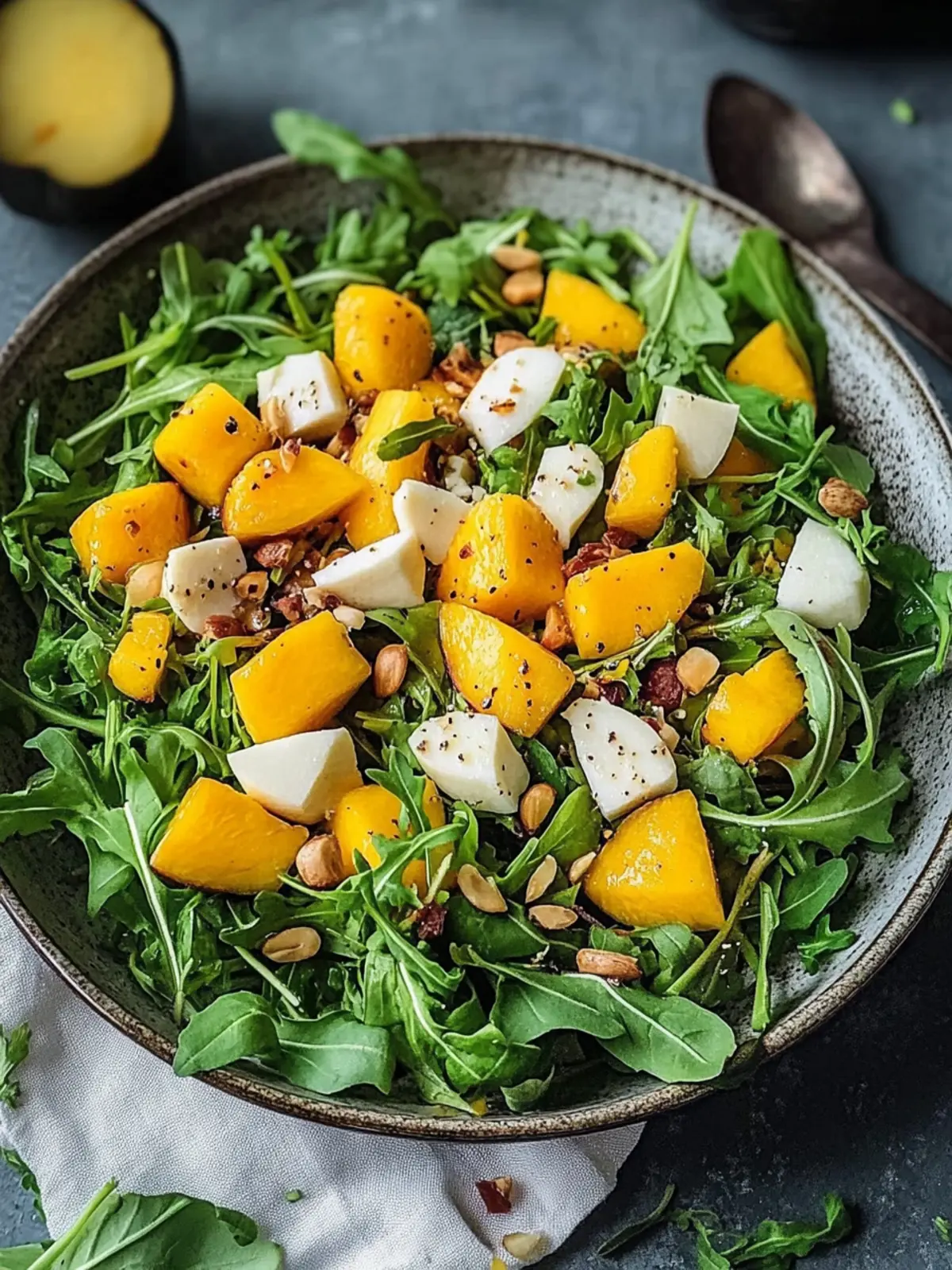 Rucola Mango Salat mit Pinienkernen: Frisch und unvergesslich 4 Rucola Mango Salat Pinienkerne