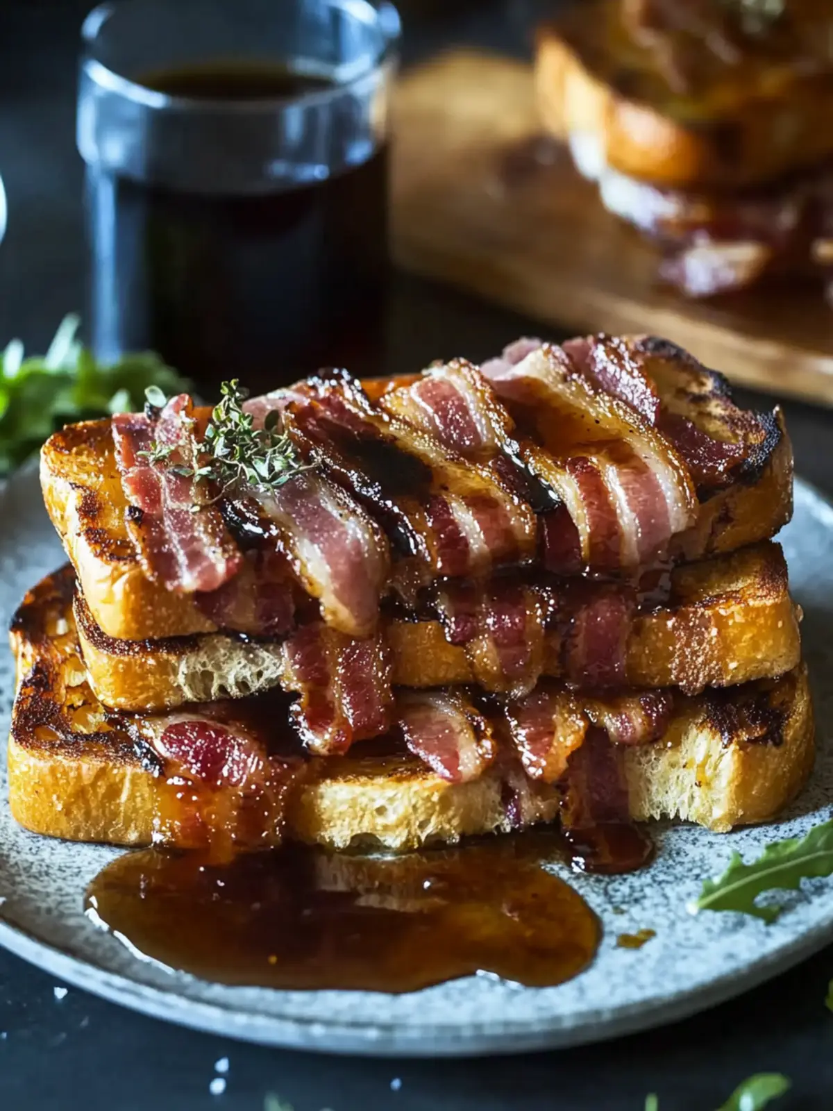 Bourbon Ahorn Speck Gefüllter Französischer Toast für Genussmomente 4 Bourbon Ahorn Speck Gefüllter Französischer Toast