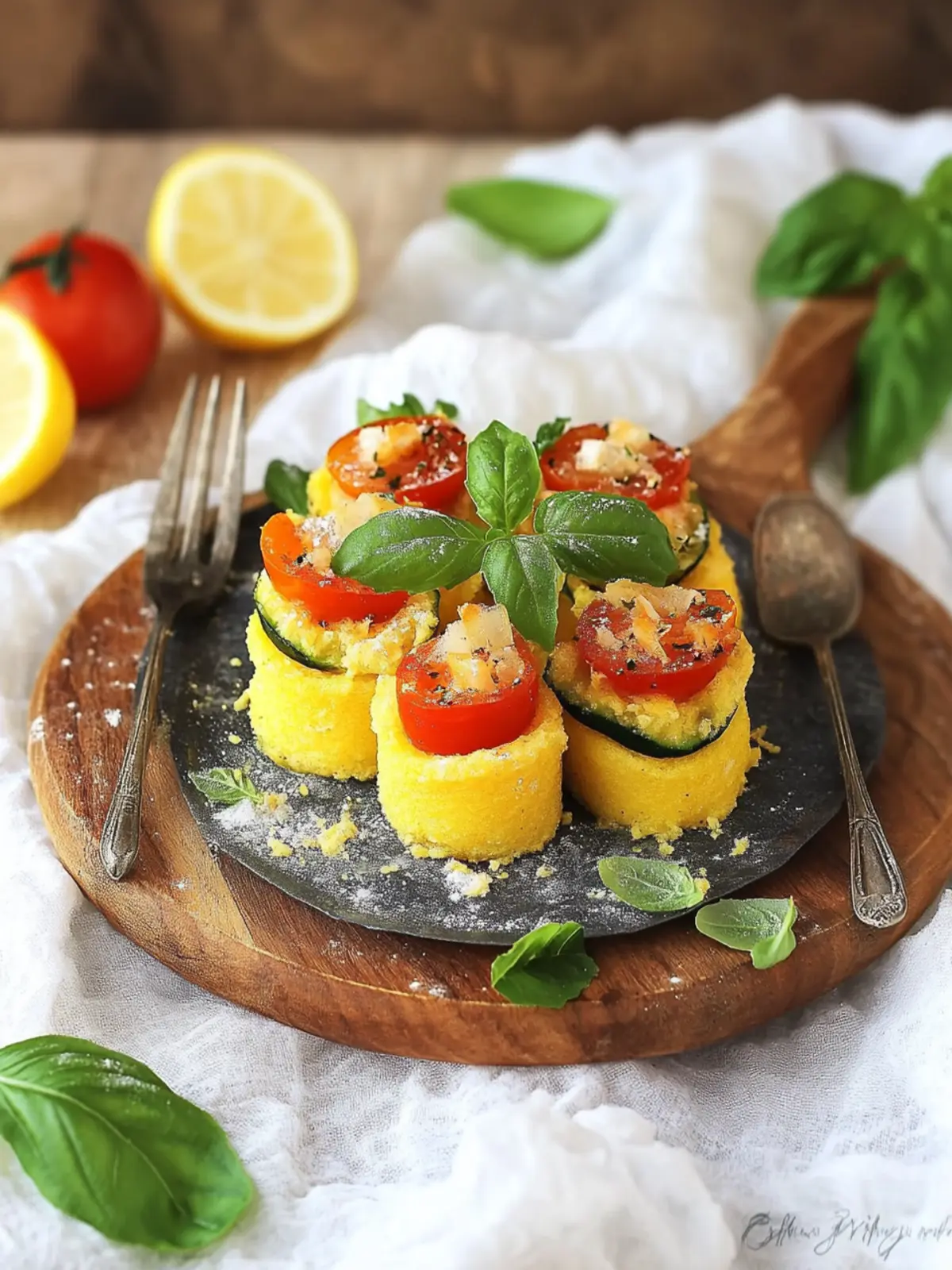 Köstliche Polenta-Häppchen mit frischem Gemüse für Feste 5 Polenta-Häppchen