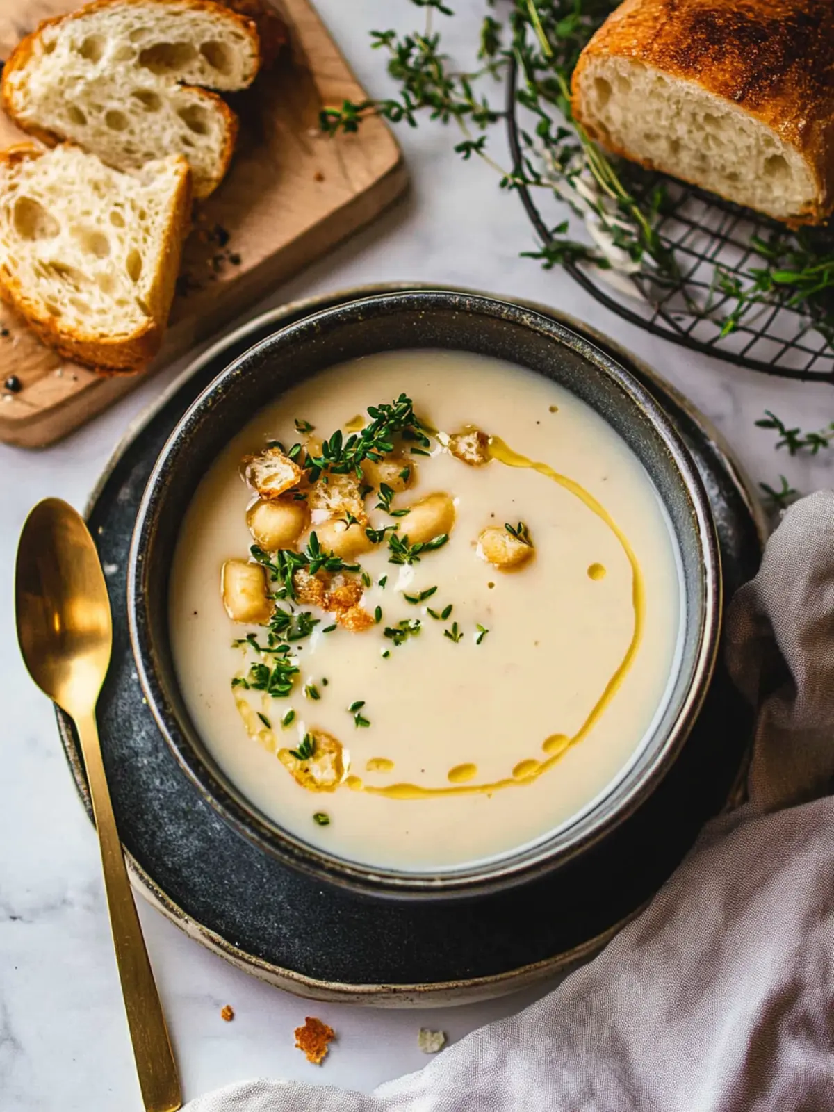Cremige weiße Spargelsuppe mit Haselnüssen und brauner Butter verzaubert 4 Cremige weiße Spargelsuppe mit Haselnüssen und brauner Butter