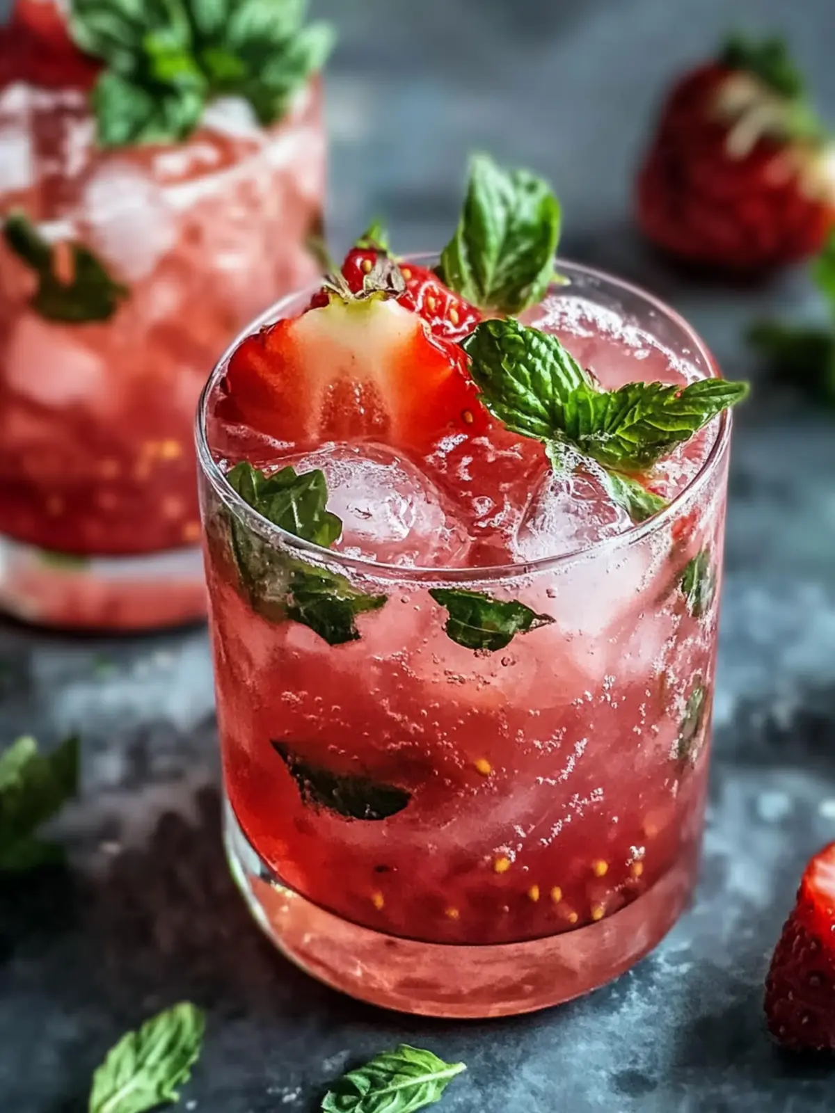 Erfrischender Erdbeere-Basilikum-Mash-Cocktail für Sommerfreude 2 Erfrischender Erdbeere-Basilikum-Mash-Cocktail