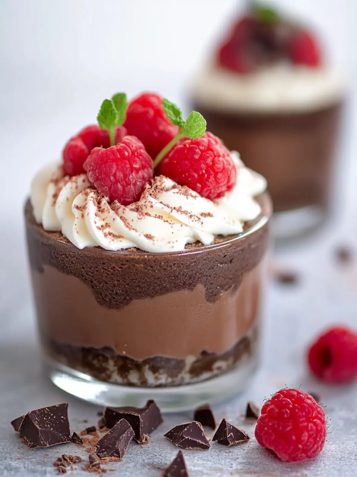 Kleine Schoko-Mousse-Törtchen mit Erdbeeren zum Verlieben 4 Kleine Schoko-Mousse-Törtchen