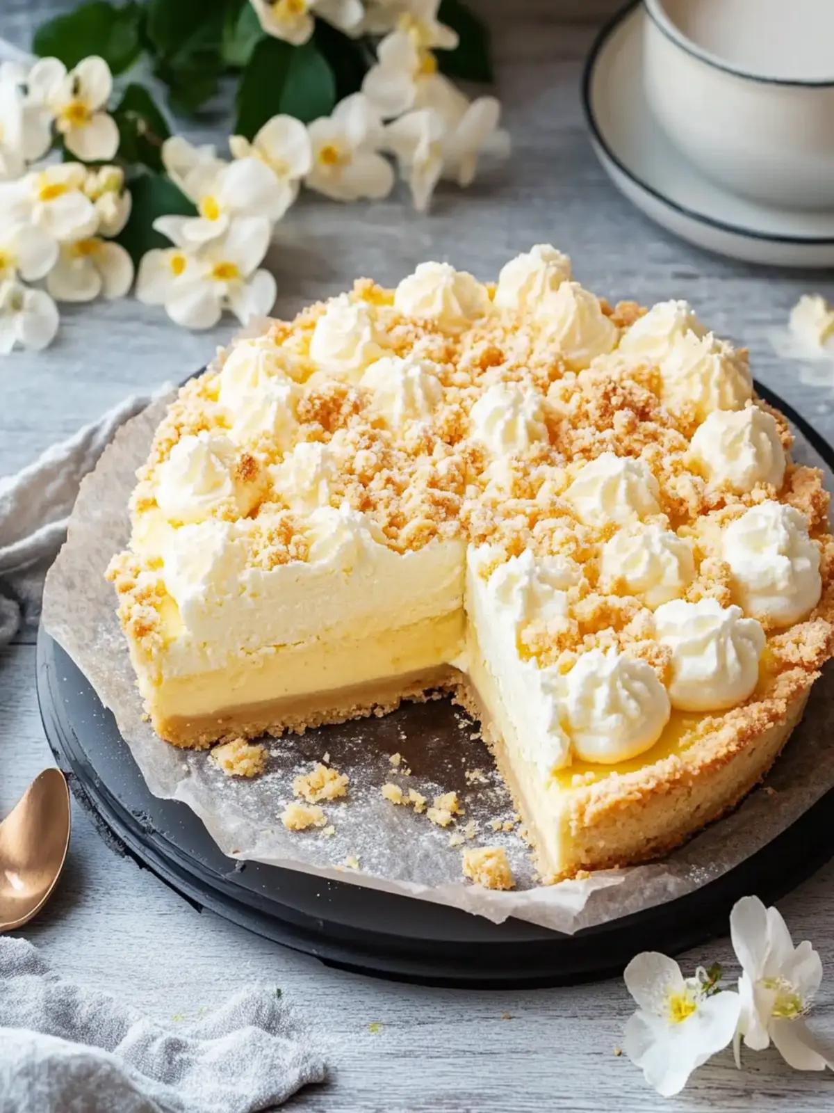 Käsekuchen vom Blech mit Streuseln