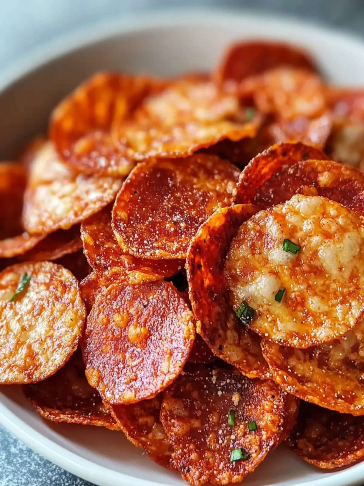 Crispy Luftfryer Peperoni Chips in nur 4 Minuten genießen 3 Crispy Luftfryer Peperoni Chips in nur 4 Minuten
