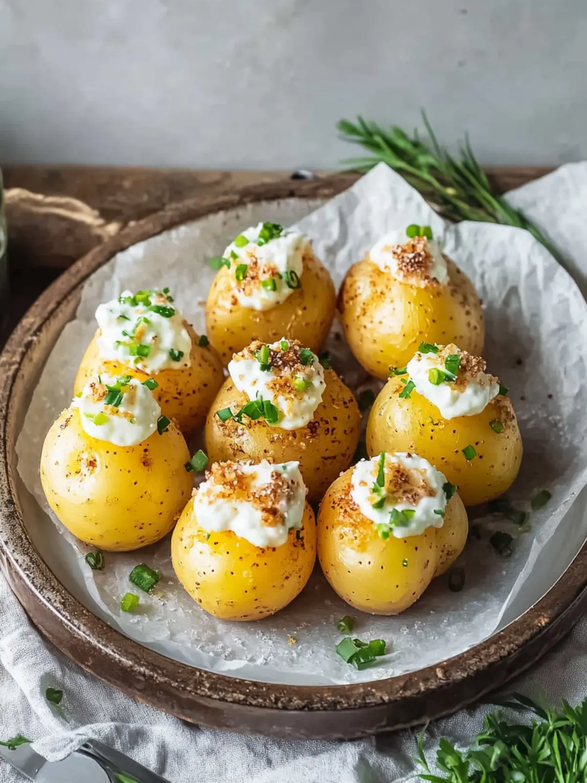 Mini zweimal gebackene Kartoffeln: Der perfekte Snack für alle 4 Mini zweimal gebackene Kartoffeln