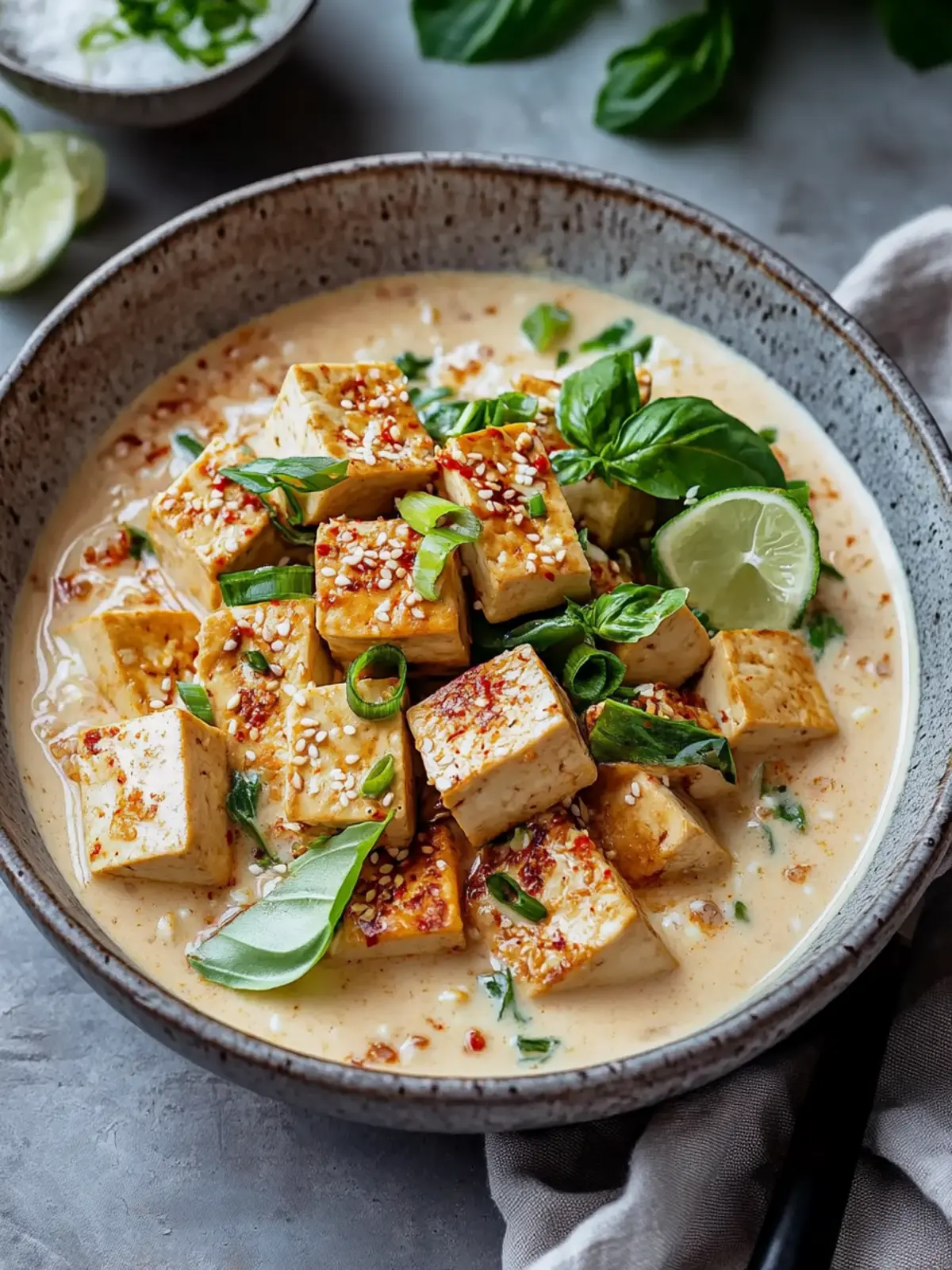 Würziger Tofu mit Kokos: Cremig, schnell und voll Geschmack 4 Würziger Tofu mit Kokos