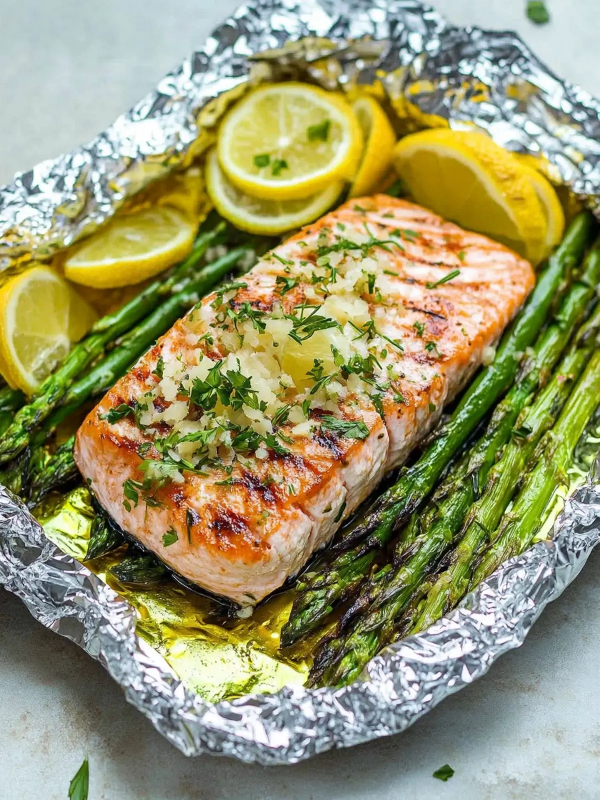 Folienpackung gegrillter Lachs mit zitronigen Spargel leicht gemacht 2 Folienpackung gegrillter Lachs mit zitronigen Spargel
