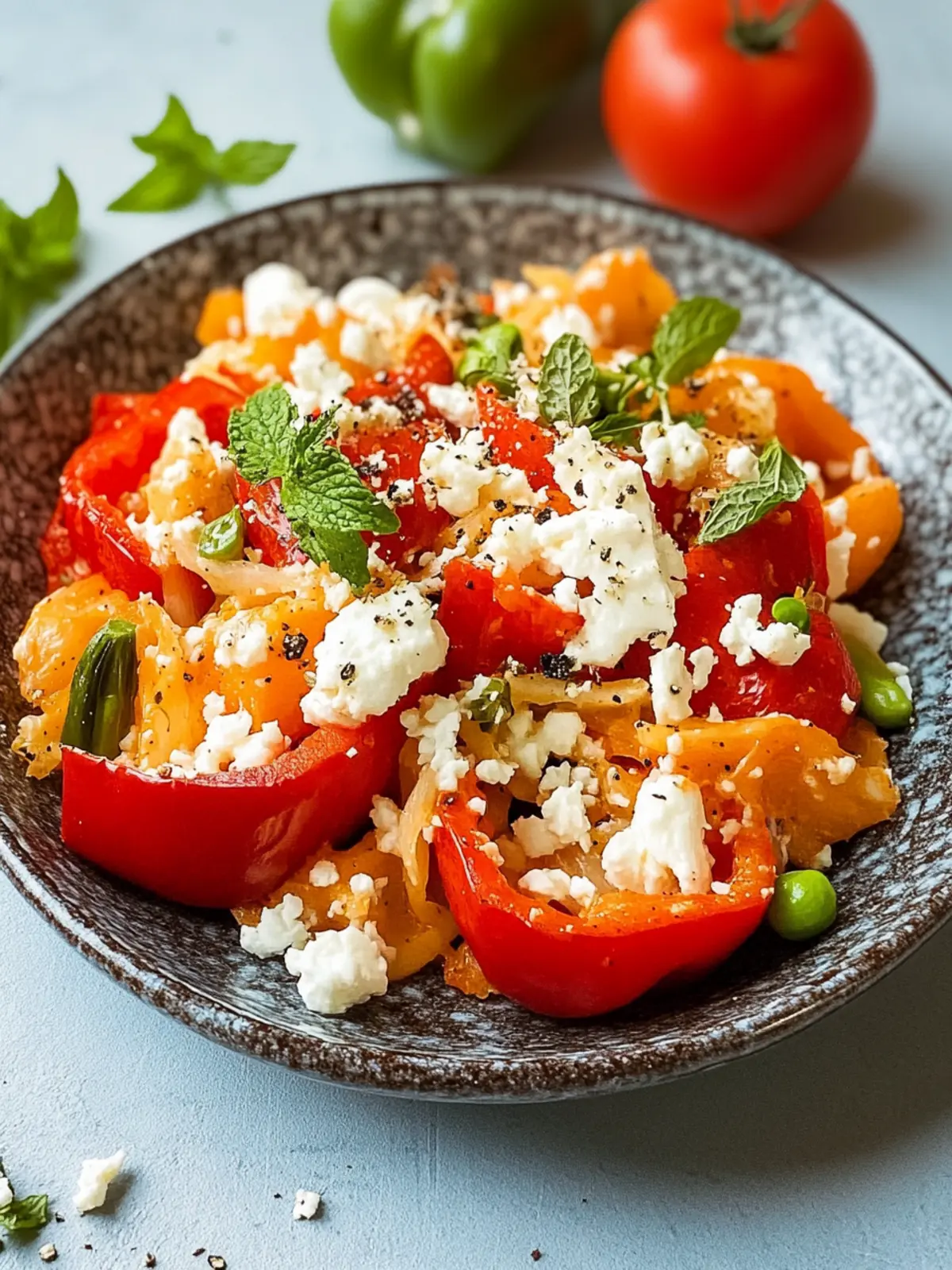 Gefüllte Ofenpaprika mit Reis und Feta für ein schnelles Abendessen 2 Gefüllte Ofenpaprika mit Reis und Feta
