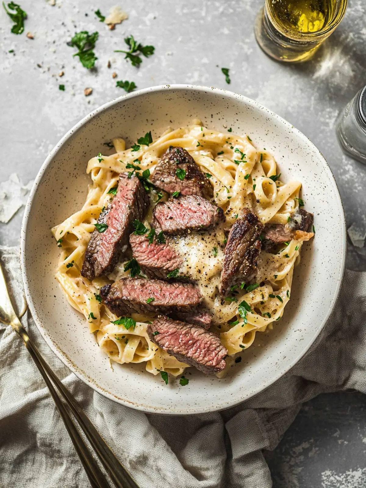 Cremige Steak-Pasta mit Champignon- und Whiskysoße für Genießer 3 Cremige Steak-Pasta (mit Champignon- und Whiskysoße)