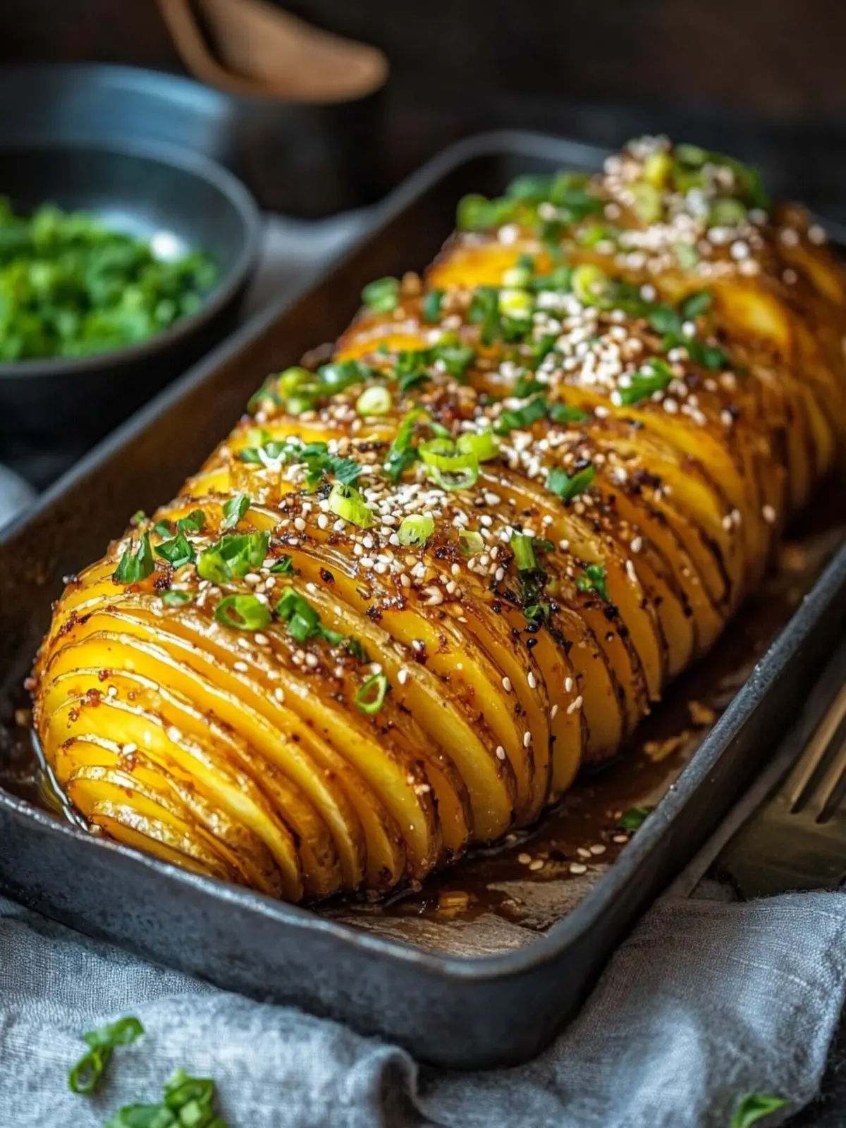Hasselback Süßkartoffeln mit Ahorn-Miso-Butter Rezept für Genuss 4 Hasselback Süßkartoffeln mit Ahorn-Miso-Butter Rezept
