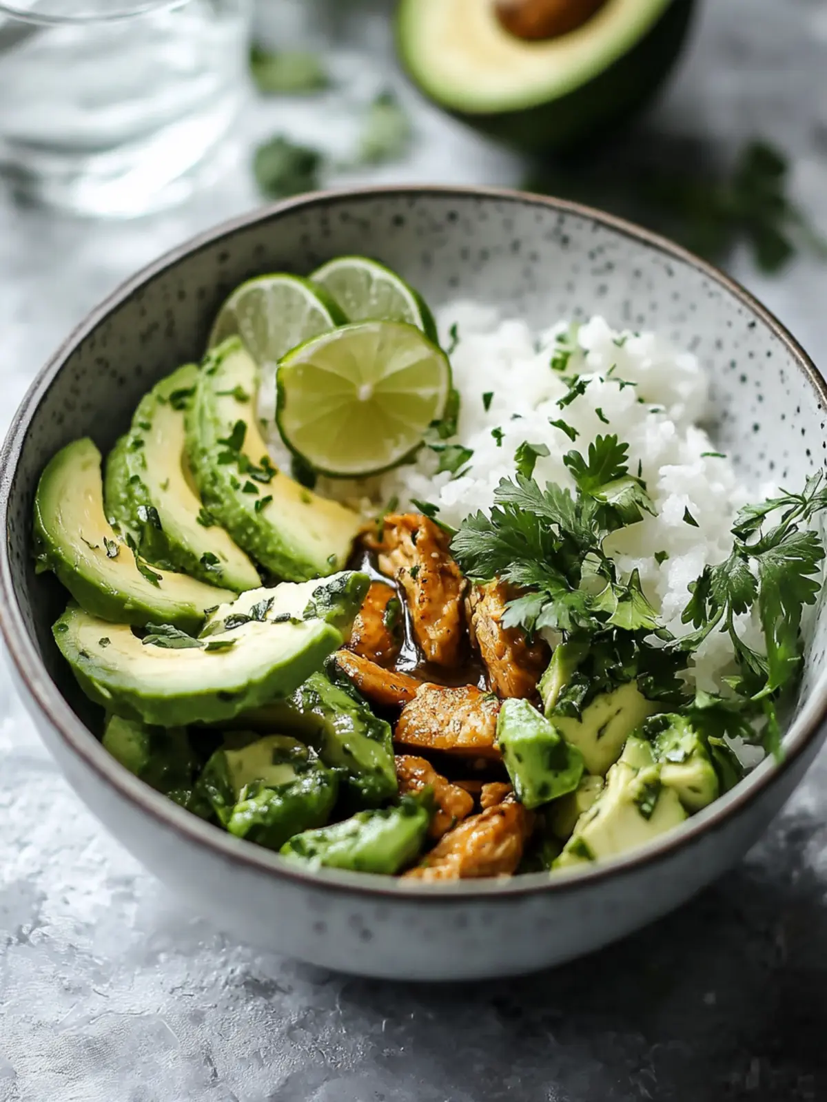 Honig Limetten Hühnchen & Avocado Reis Schüssel: Gesund & Lecker! 2 Honig Limetten Hühnchen & Avocado Reis Schüssel