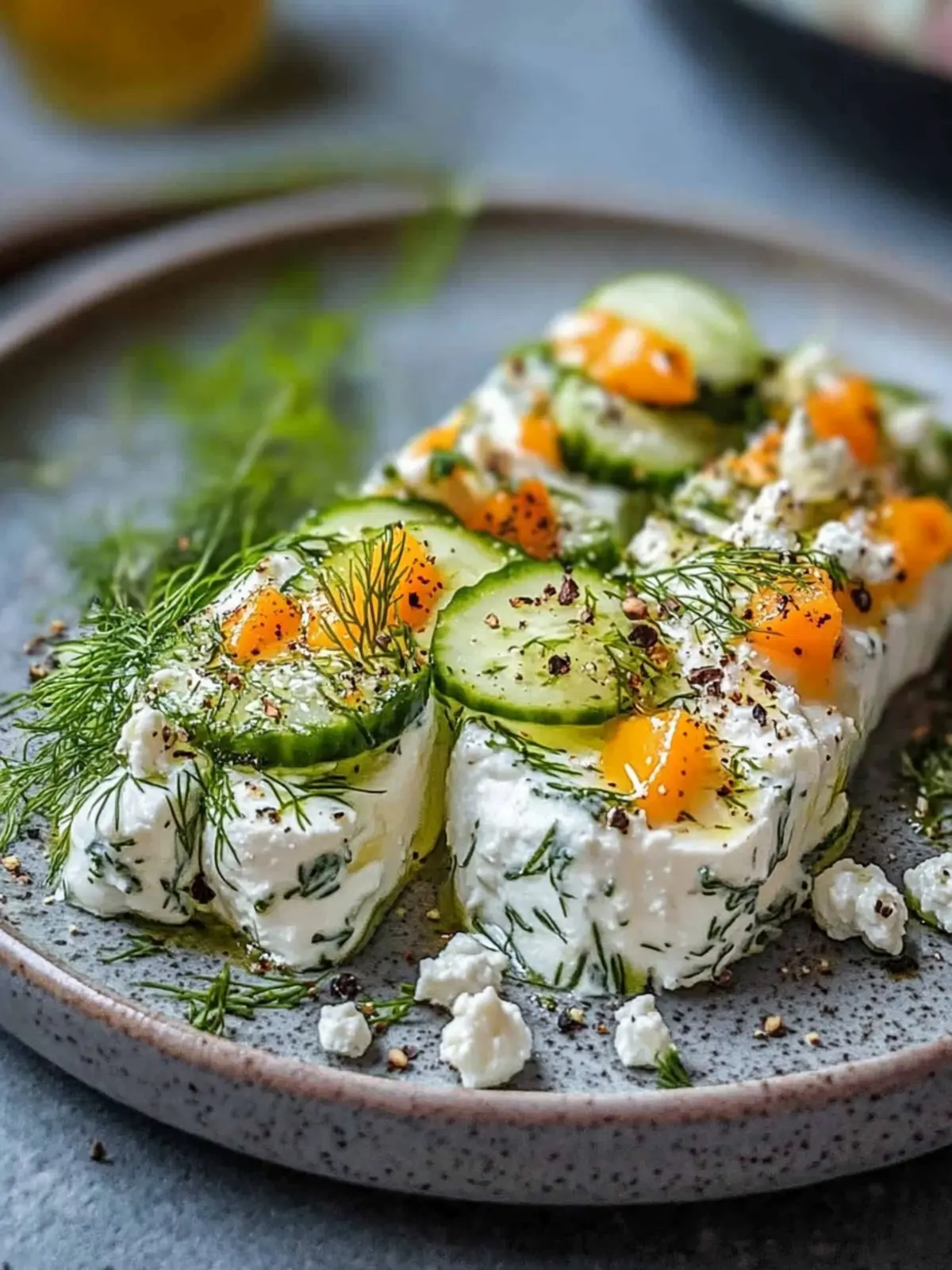 Delicate Gurken-Feta-Spieße mit Dill für sommerliche Genussmomente 2 Gurken-Feta-Spieße mit Dill