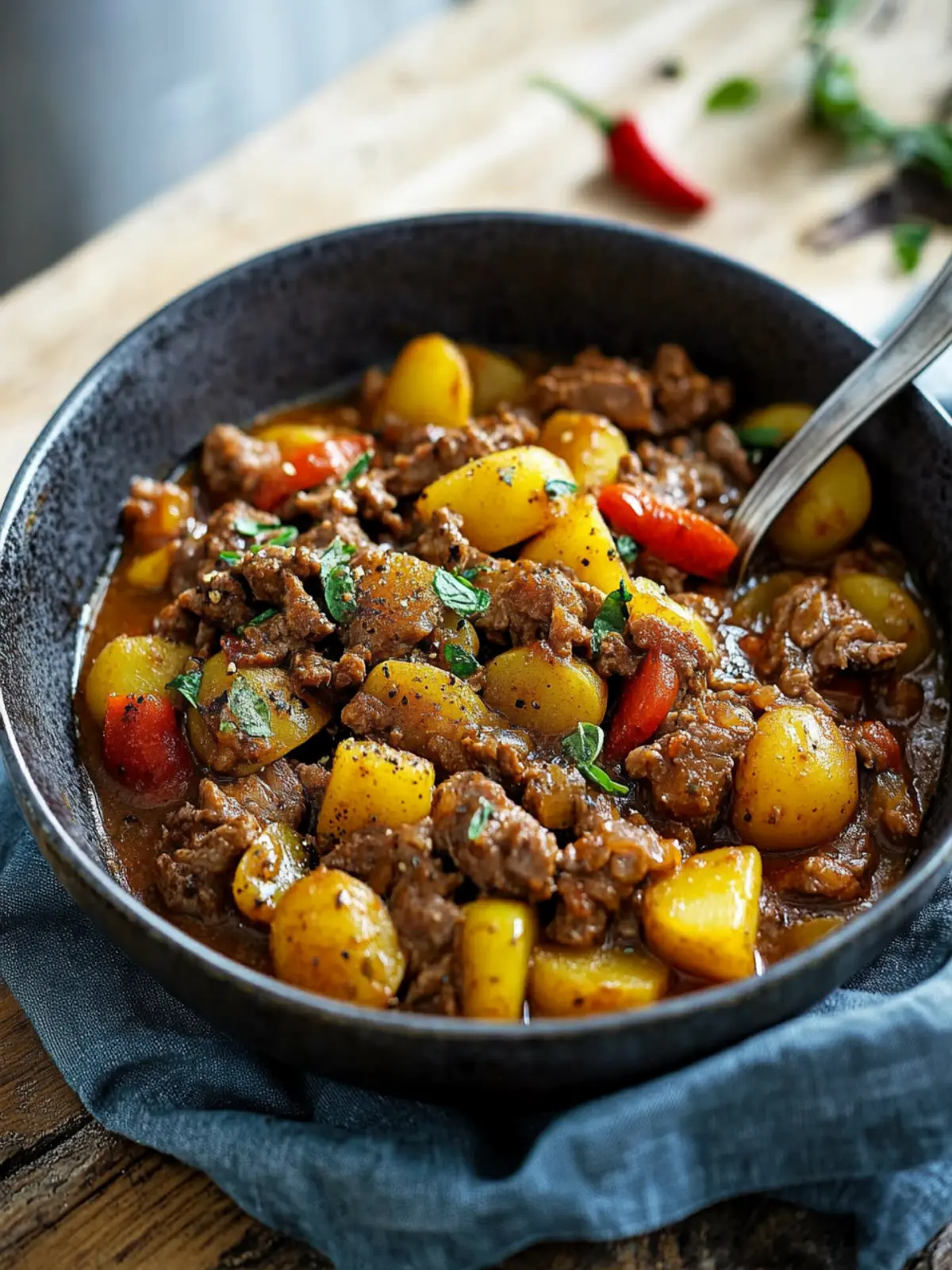 Bauerntopf mit Hackfleisch, Kartoffeln und Paprika für HerzundSoul 5 Bauerntopf mit Hackfleisch, Kartoffeln & Paprika