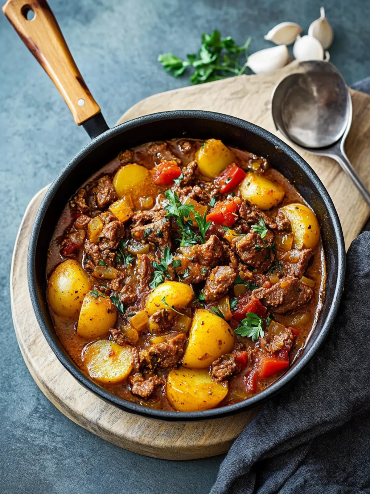 Herzhafter Bauerntopf mit Hackfleisch, Kartoffeln & Paprika 3 Bauerntopf mit Hackfleisch, Kartoffeln und Paprika
