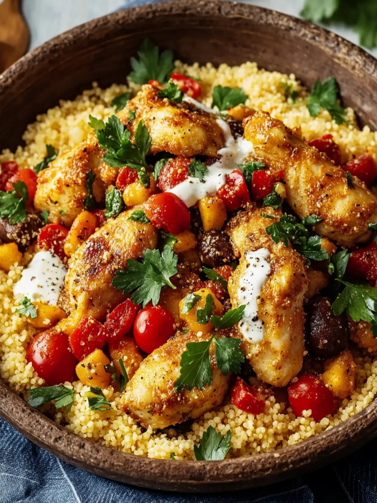 Marokkanische Hühnchen-Couscous-Schüssel