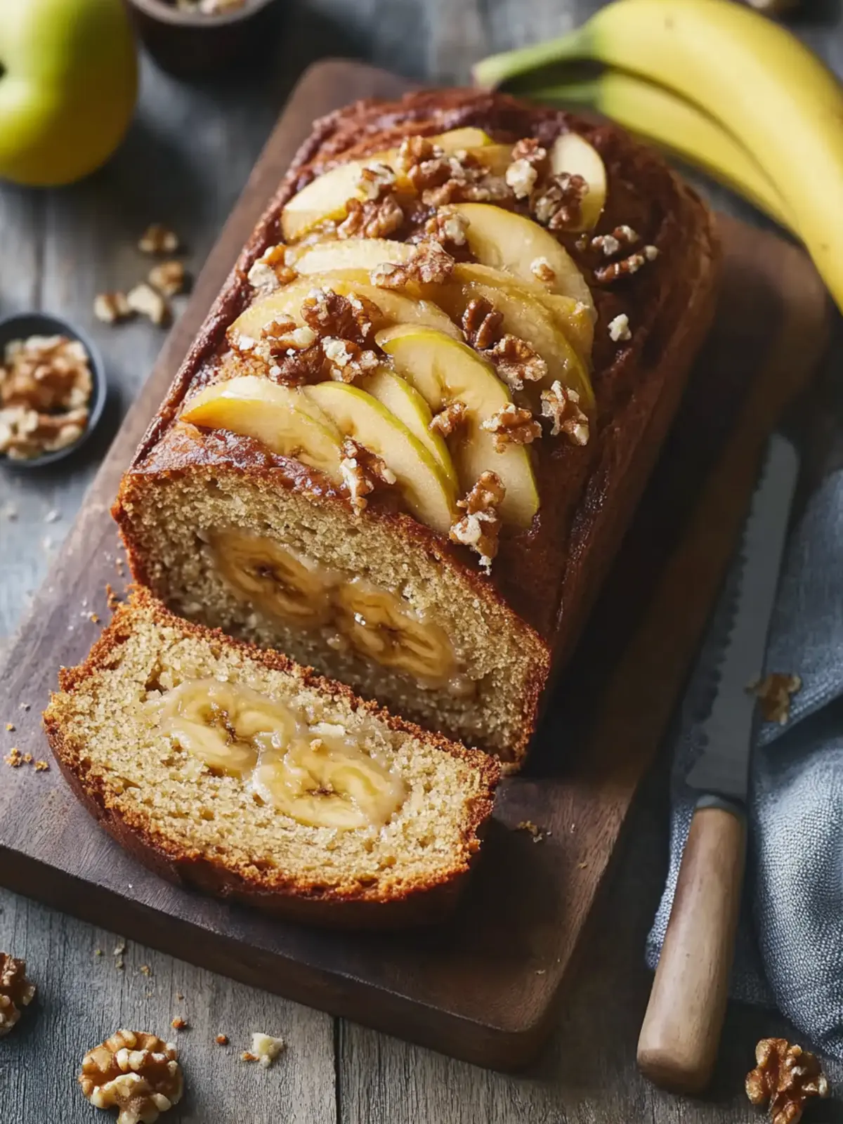 Bananen Apfel Brot ohne Zucker – Gesund und saftig genießen 4 Bananen Apfel Brot ohne Zucker