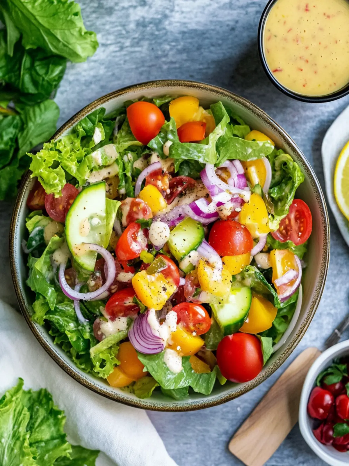 Bunter Salat mit leckerem Dressing für frische Genussmomente 5 Bunter Salat mit leckerem Dressing