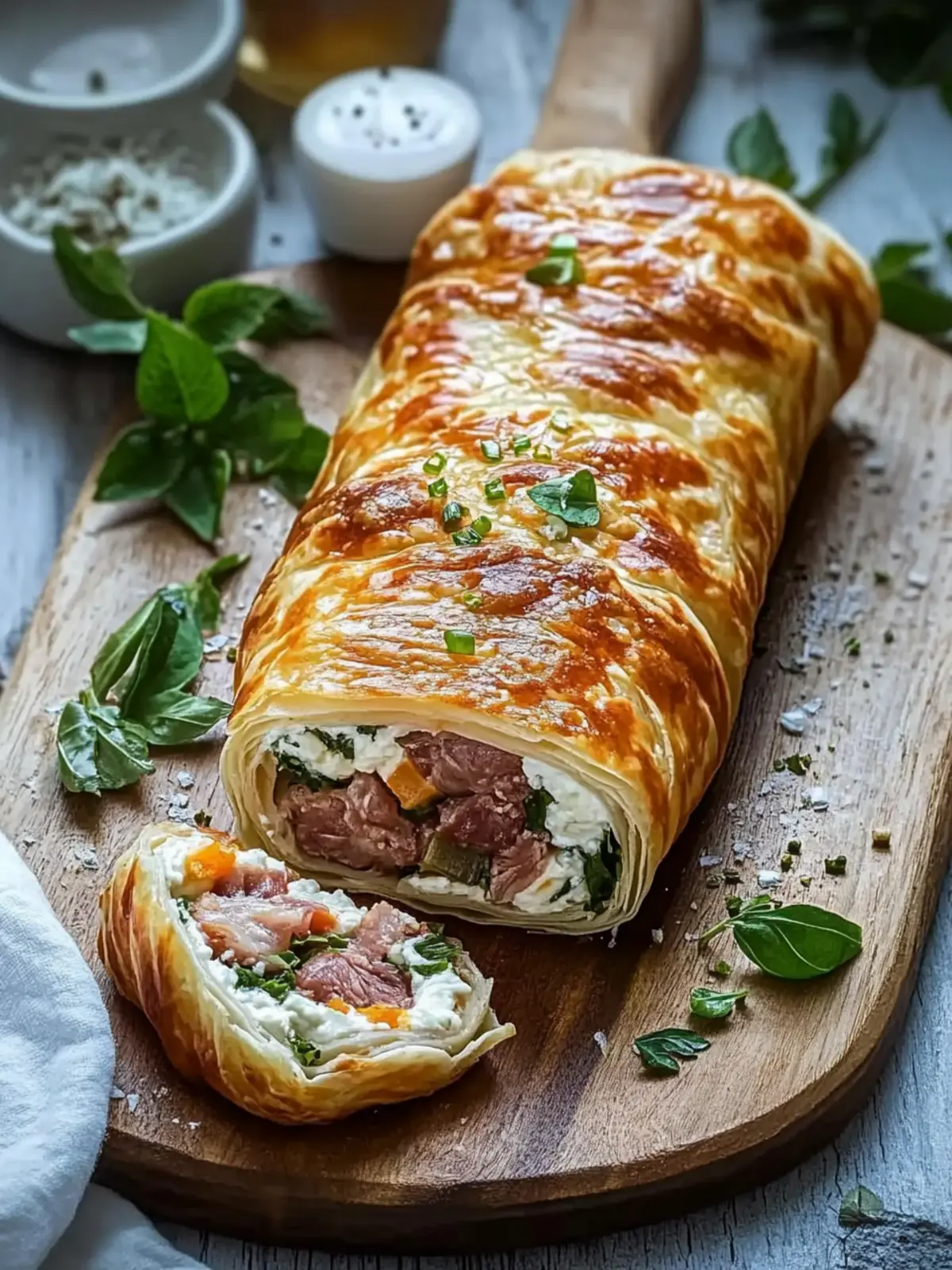 Herzhafte Blätterteigrolle mit Hackfleisch und Käse: Einfach Genießen 2 Hearty puff pastry roll with minced meat and cheese