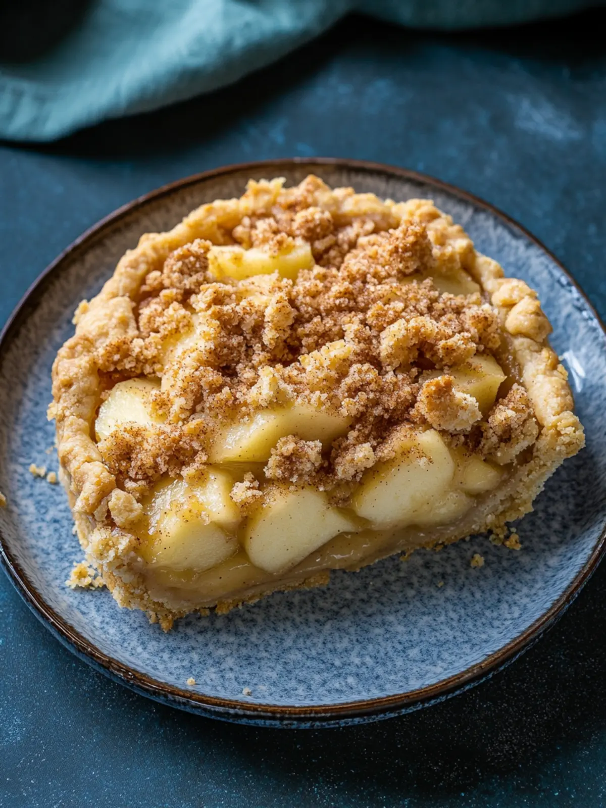 Genussvoller Apfelkuchen mit Pudding und Zimtstreuseln 2 apple pie with pudding and cinnamon streusel