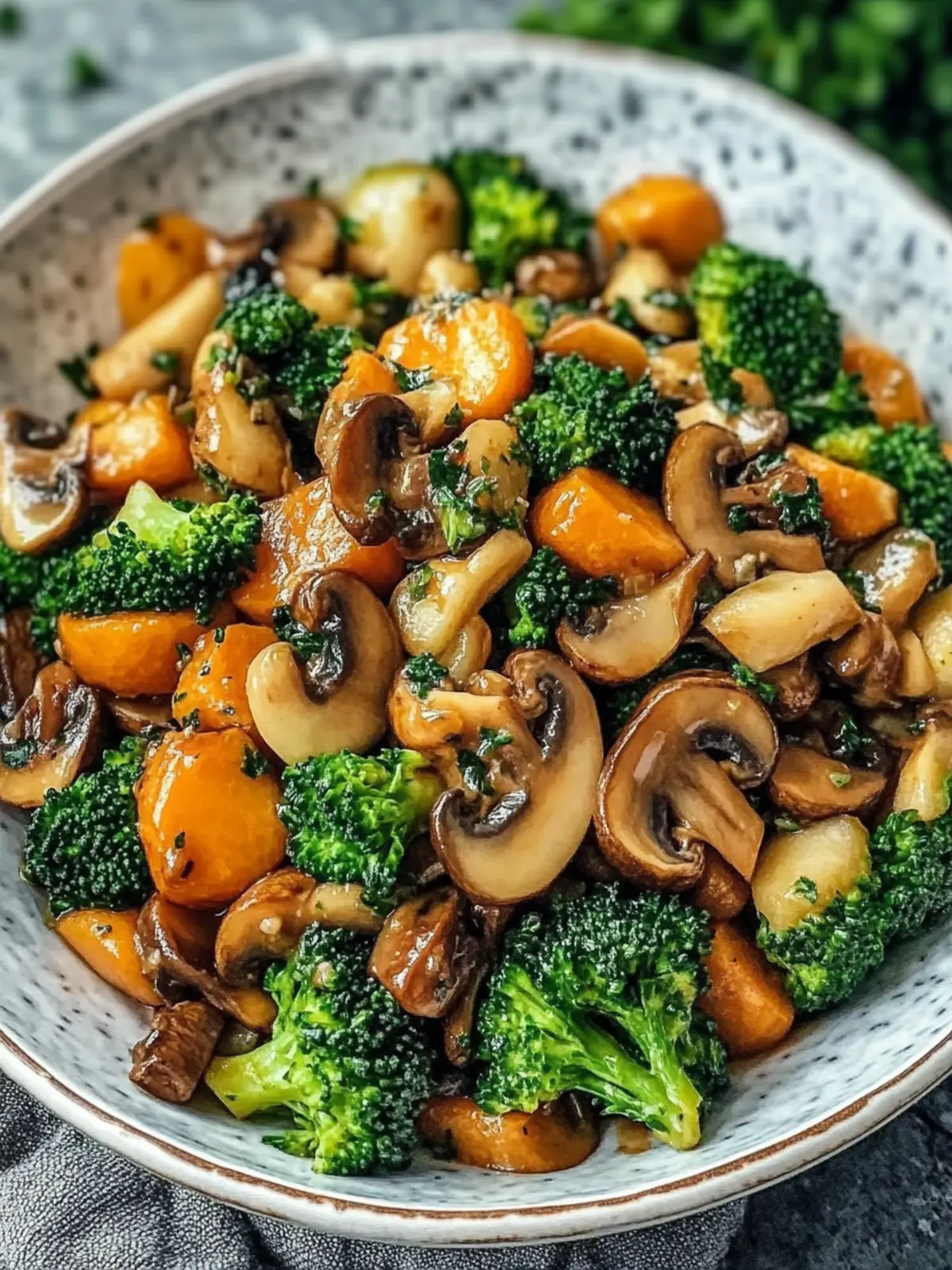 15-Minuten-Pfanne mit Champignons, Brokkoli und Karotten für eilige Feinschmecker 3 15-Minuten-Pfanne mit Champignons, Brokkoli und Karotten