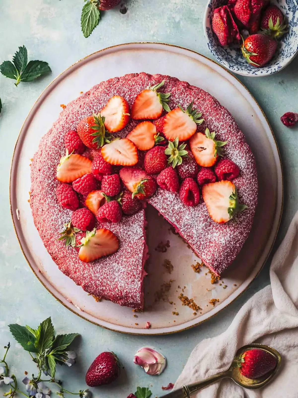 Veganer Erdbeerkuchen - Saftig, einfach und glutenfrei genießen 4 Veganer Erdbeerkuchen