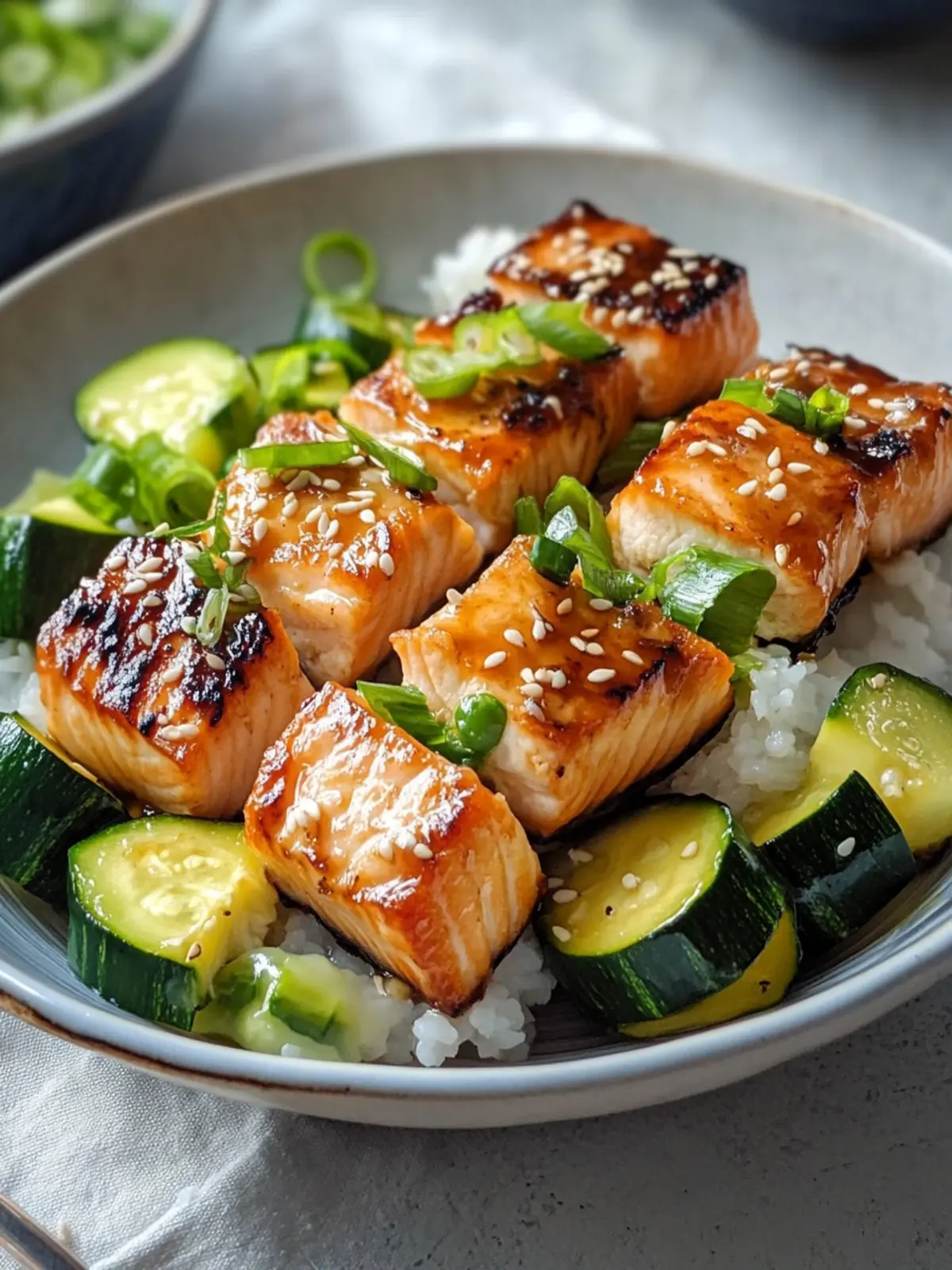 Teriyaki Lachs & Zucchini Spieße: Gesund und Lecker Grillspaß 5 Teriyaki Lachs & Zucchini Spieße
