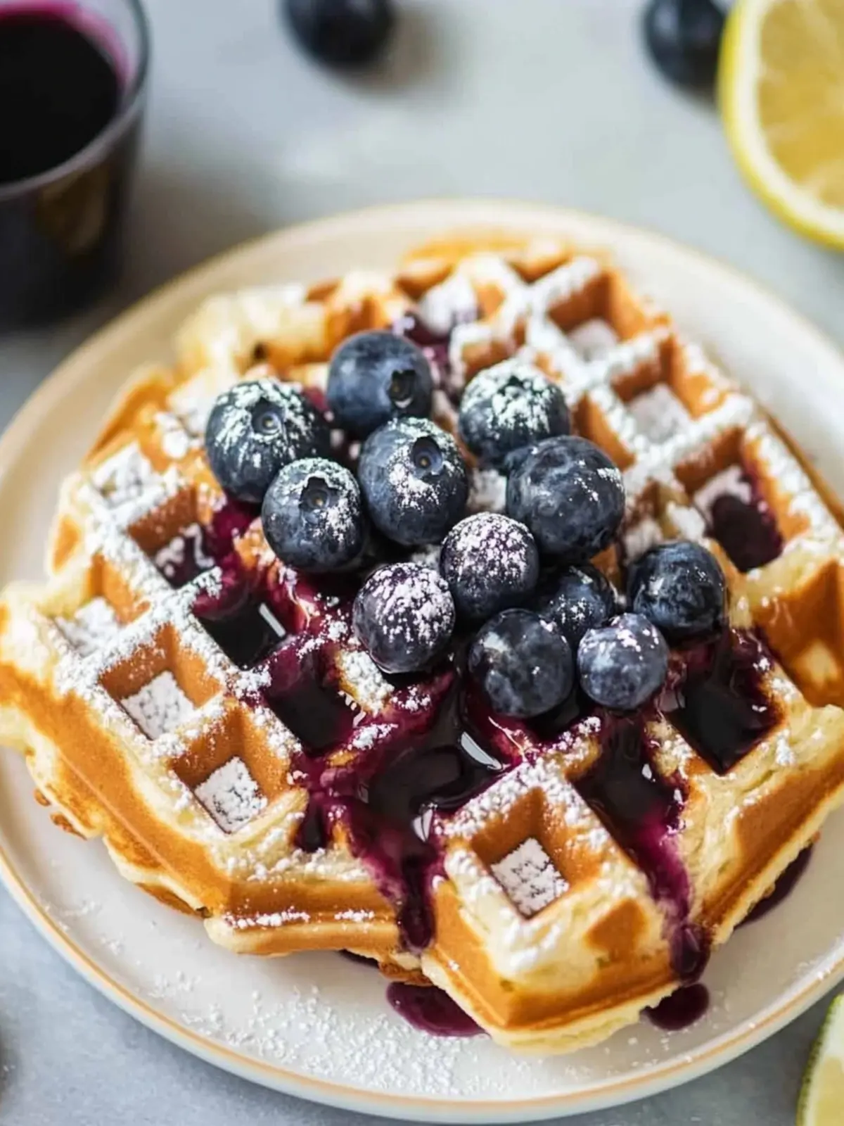 Heidelbeer-Zitronen-Waffeln