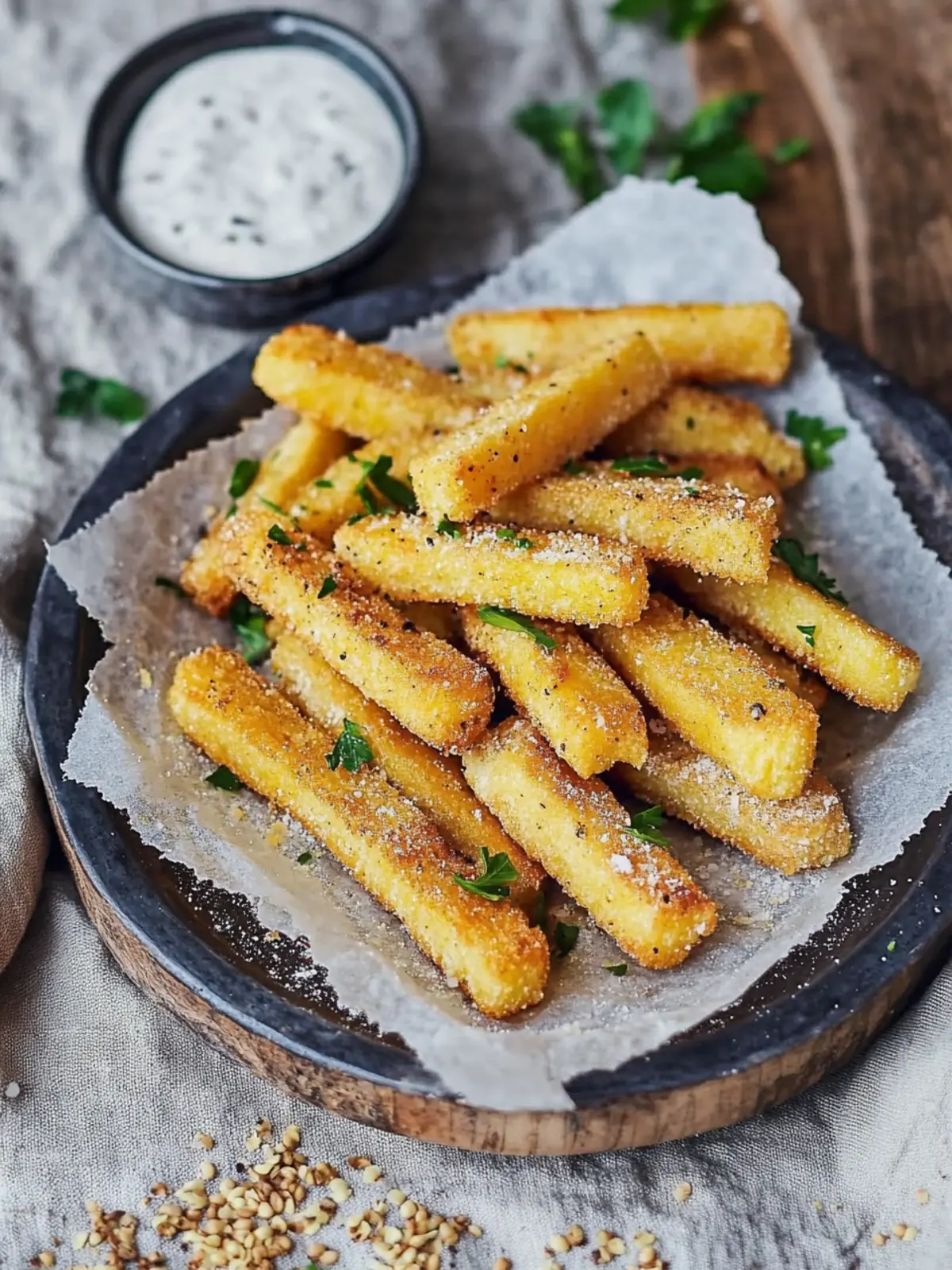 Krosse Polenta Pommes: Einfaches, glutenfreies, veganes Rezept 3 Polenta Pommes (Glutenfrei, Veganes Rezept)