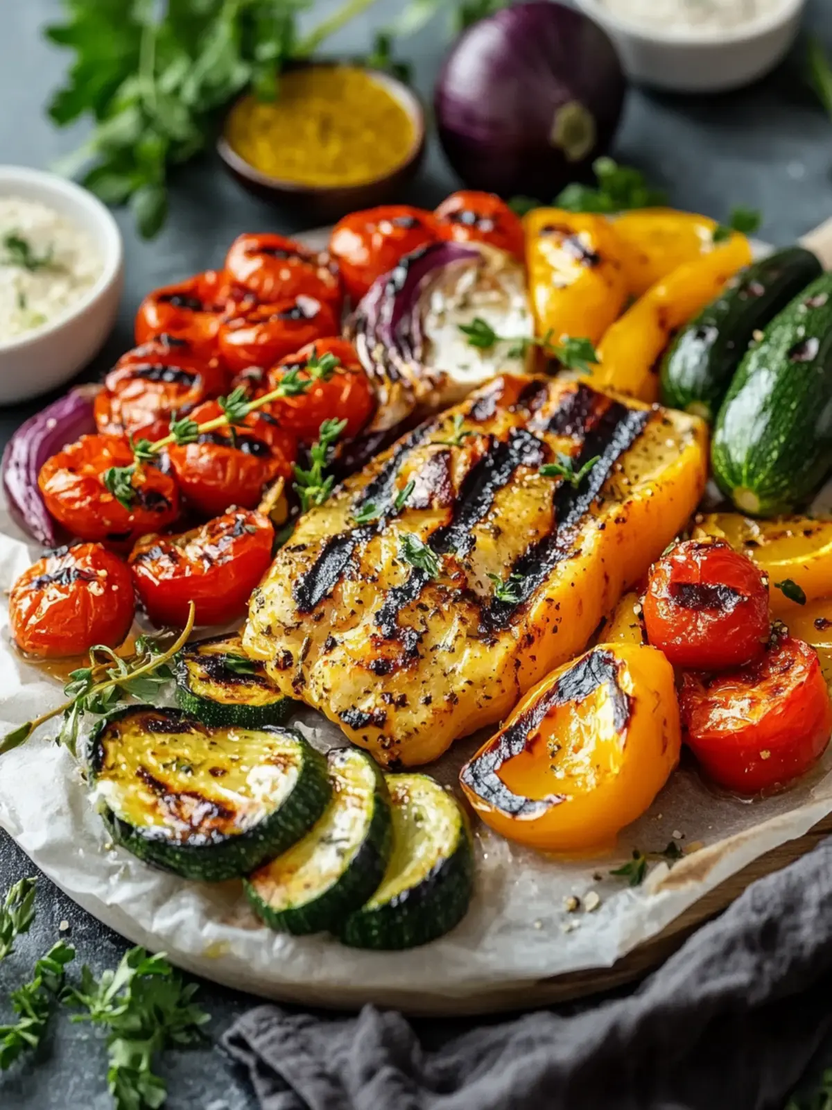 Mediterrane Grillplatte mit Gemüse