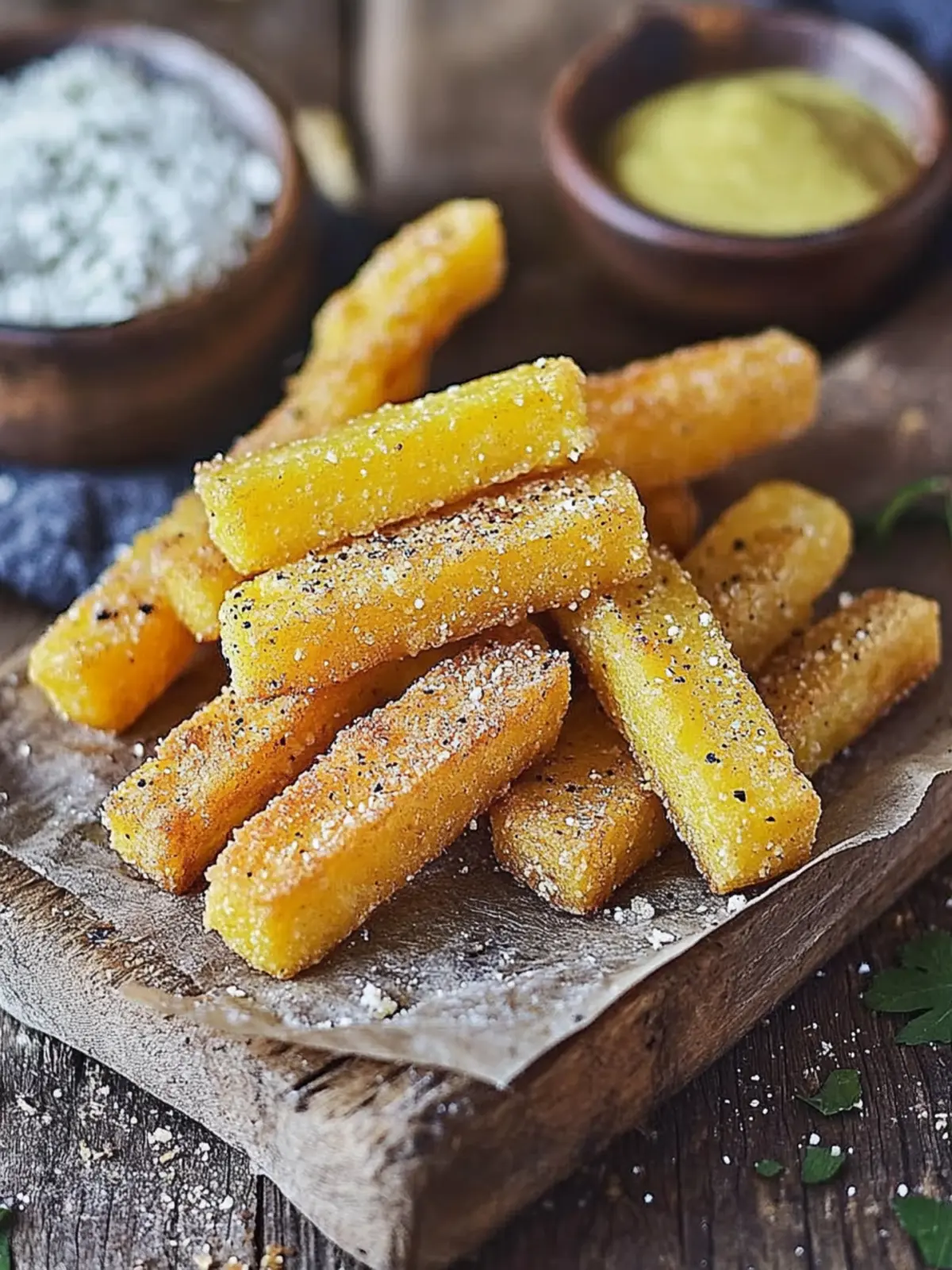 Krosse Polenta Pommes: Einfaches, glutenfreies, veganes Rezept 2 Polenta Pommes (Glutenfrei, Veganes Rezept)