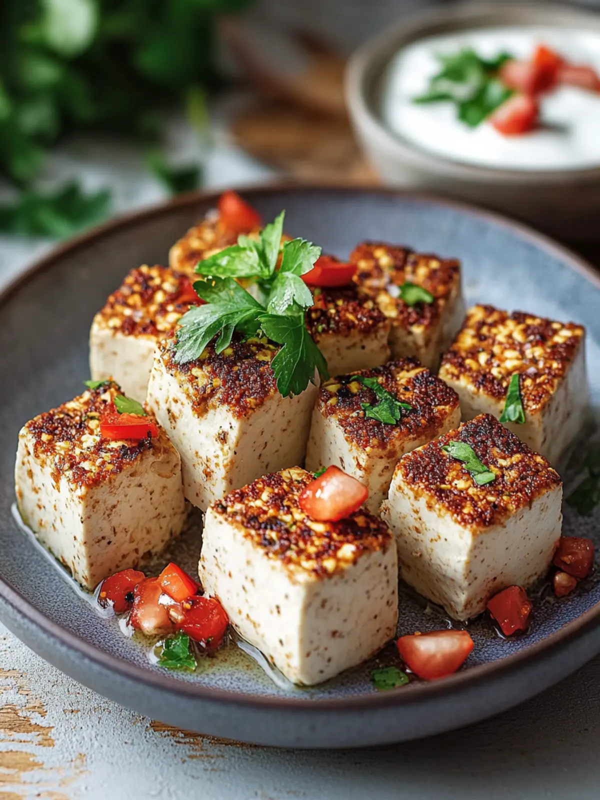 Leckere Mittlere Östliche Tofu Spieße: Vegan & Glutenfrei genießen 3 Mittlere Östliche Tofu Spieße (vegan und glutenfrei)