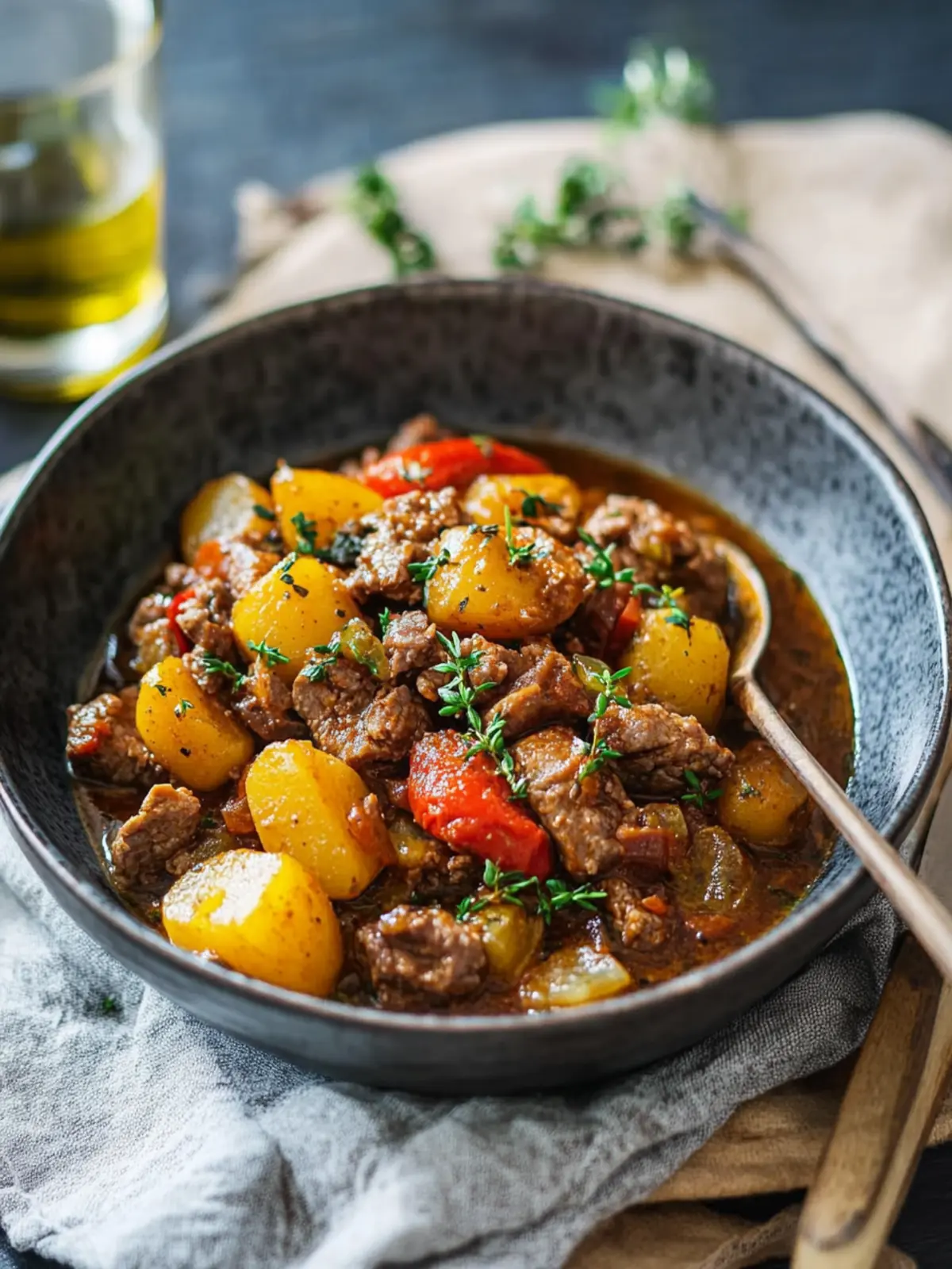 Herzhafter Bauerntopf mit Hackfleisch, Kartoffeln & Paprika 5 Bauerntopf mit Hackfleisch, Kartoffeln und Paprika