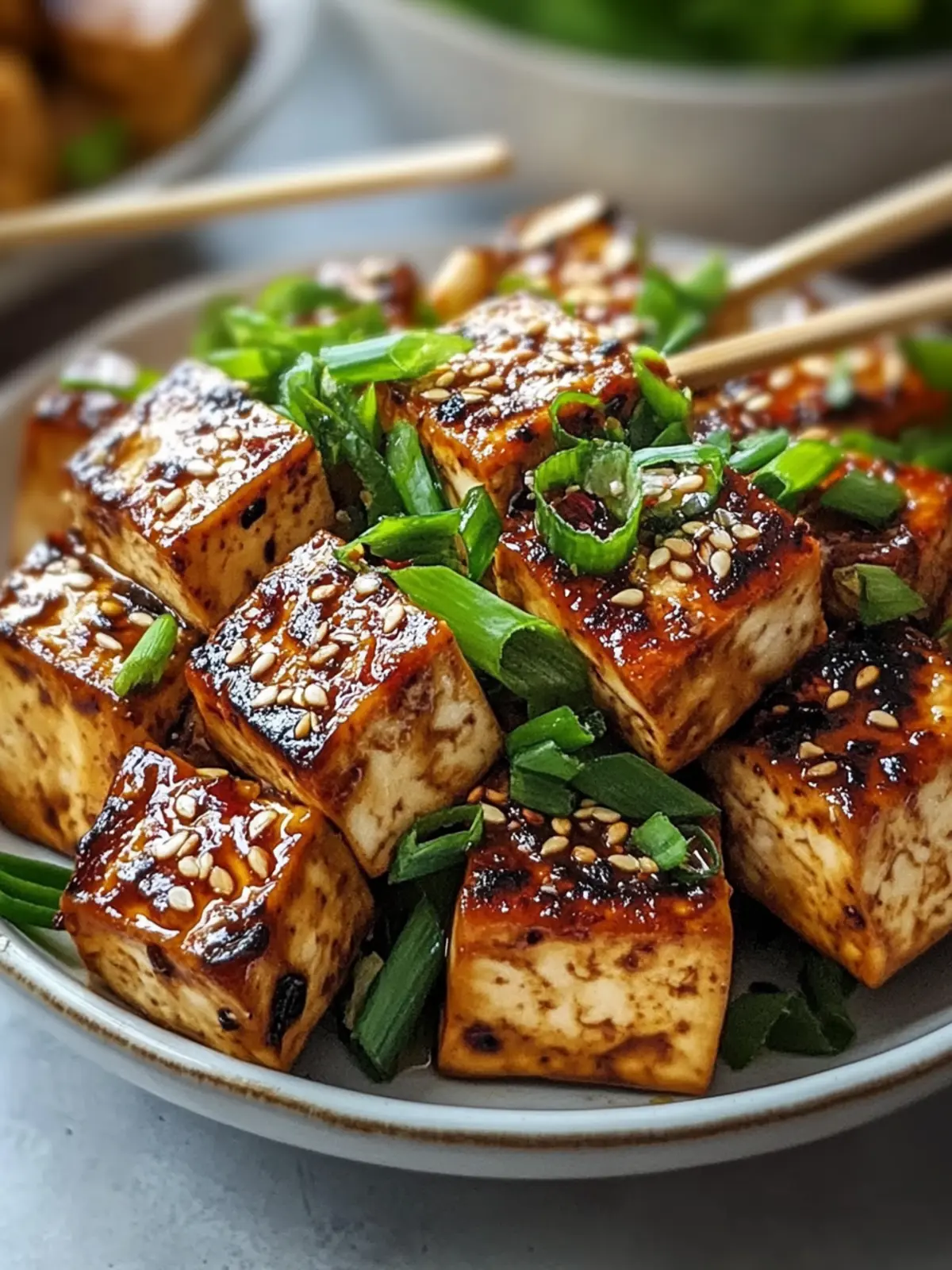 Knoblauch-Soja-Glasierte Tofu-Spieße für gesunde Grillliebhaber 5 Knoblauch-Soja-Glasierte Tofu-Spieße