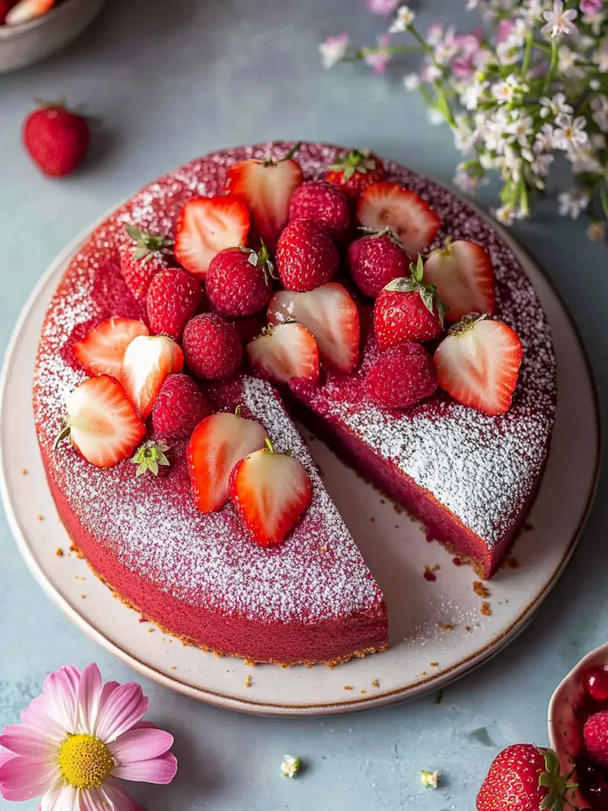 Veganer Erdbeerkuchen - Saftig, einfach und glutenfrei genießen 3 Veganer Erdbeerkuchen