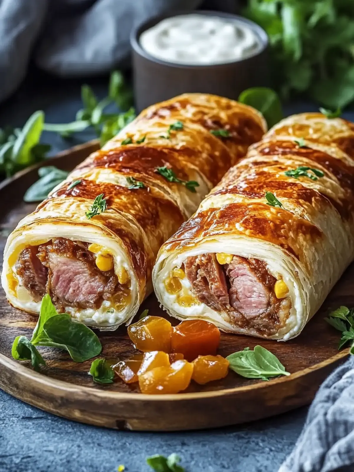 Herzhafte Blätterteigrolle mit Hackfleisch und Käse: Einfach Genießen 4 Hearty puff pastry roll with minced meat and cheese