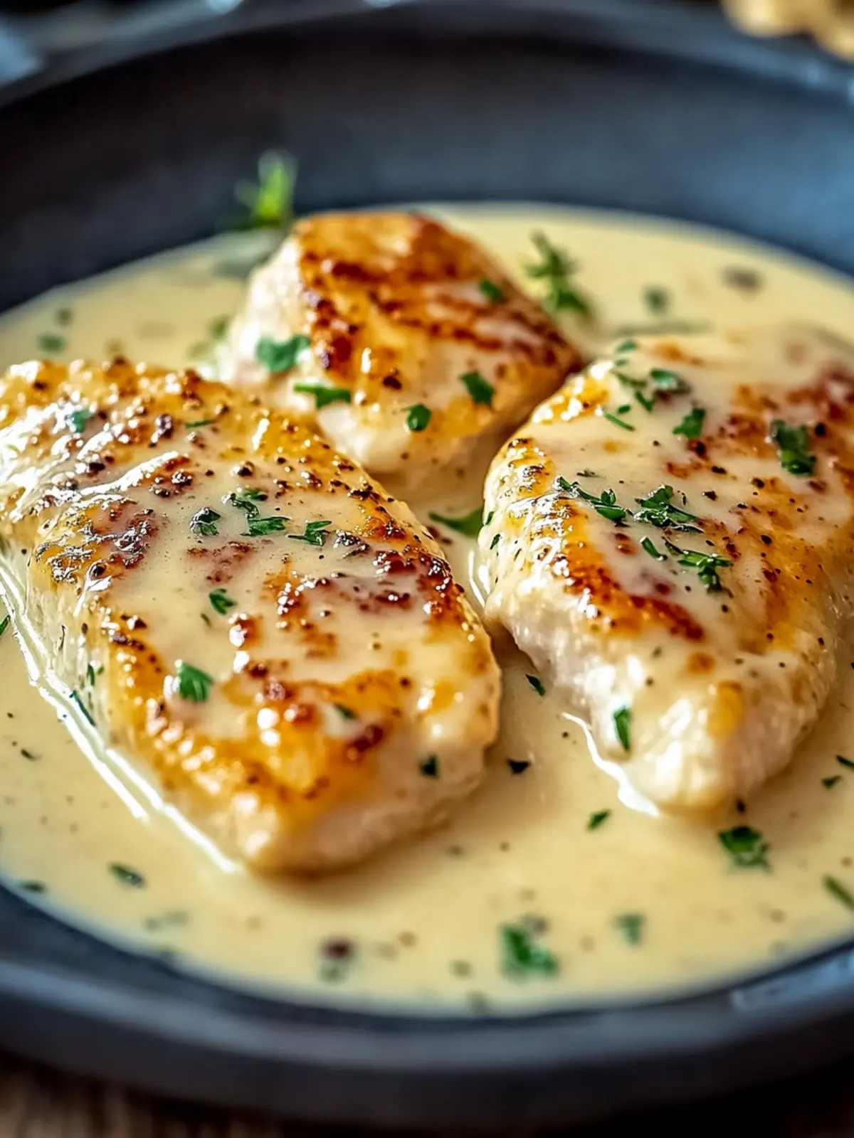 Cremiges Hähnchenfilet in würziger Knoblauch-Parmesan-Sauce für Zauberhafte Abendessen 3 Cremiges Hähnchenfilet in würziger Knoblauch-Parmesan-Sauce
