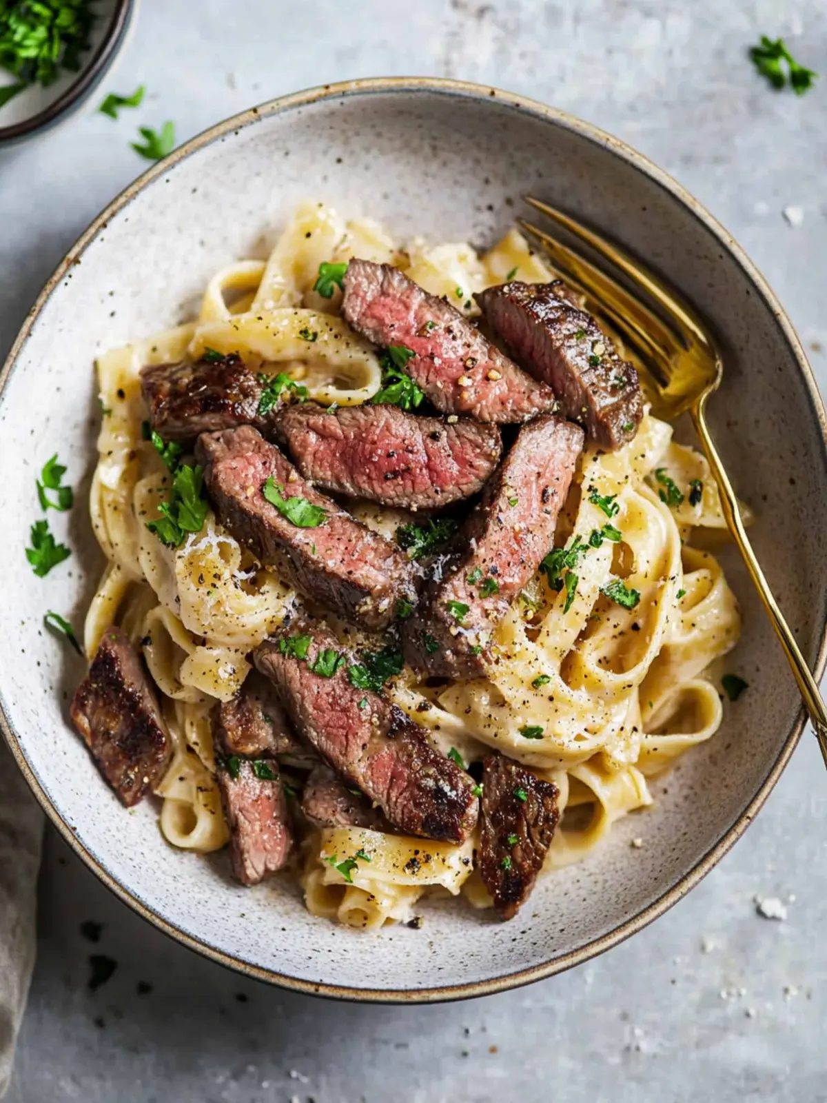 Cremige Steak-Pasta mit Champignon- und Whiskysoße für Genießer 4 Cremige Steak-Pasta (mit Champignon- und Whiskysoße)