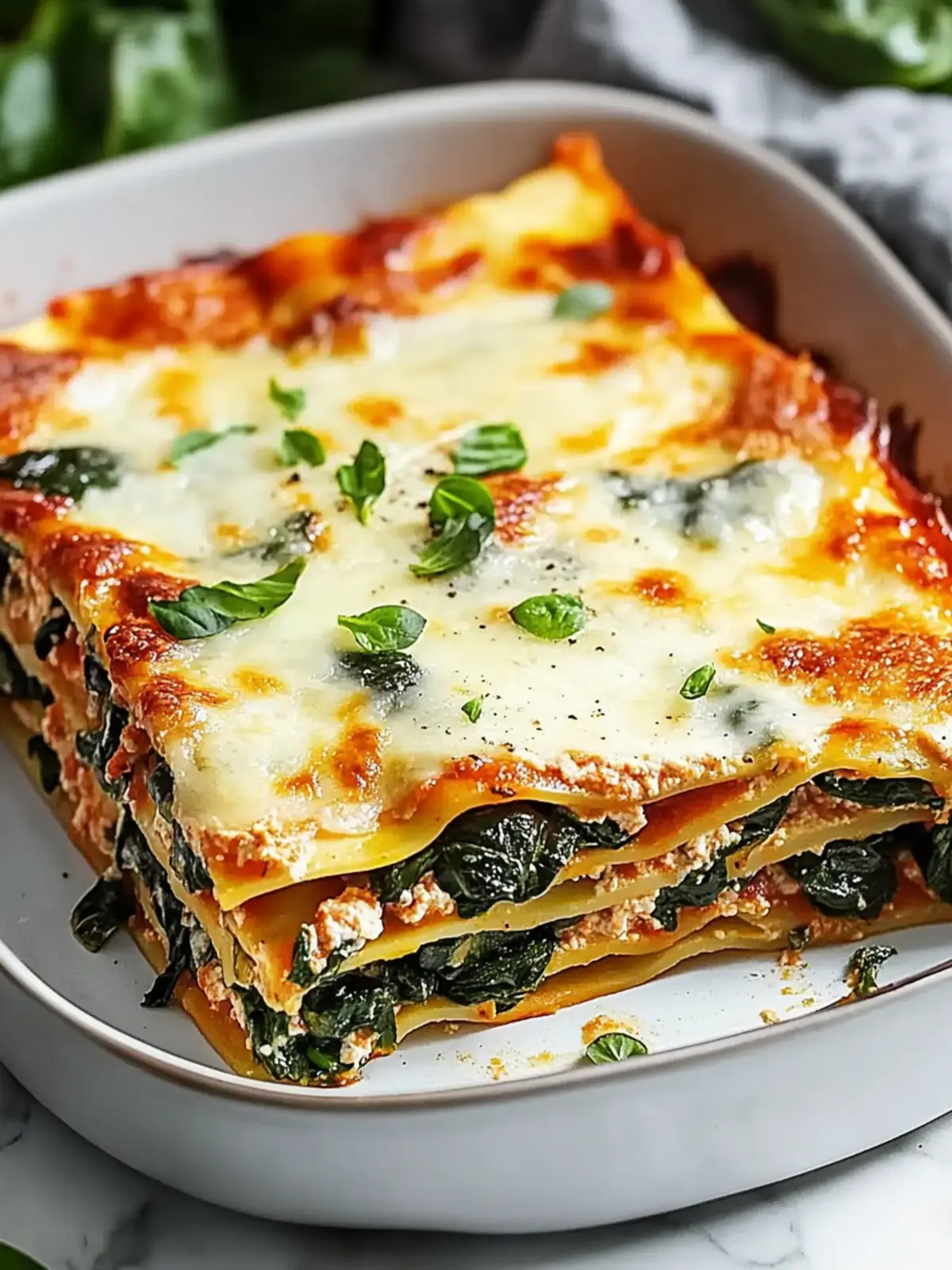 Käse Spinat-Zucchini Lasagne
