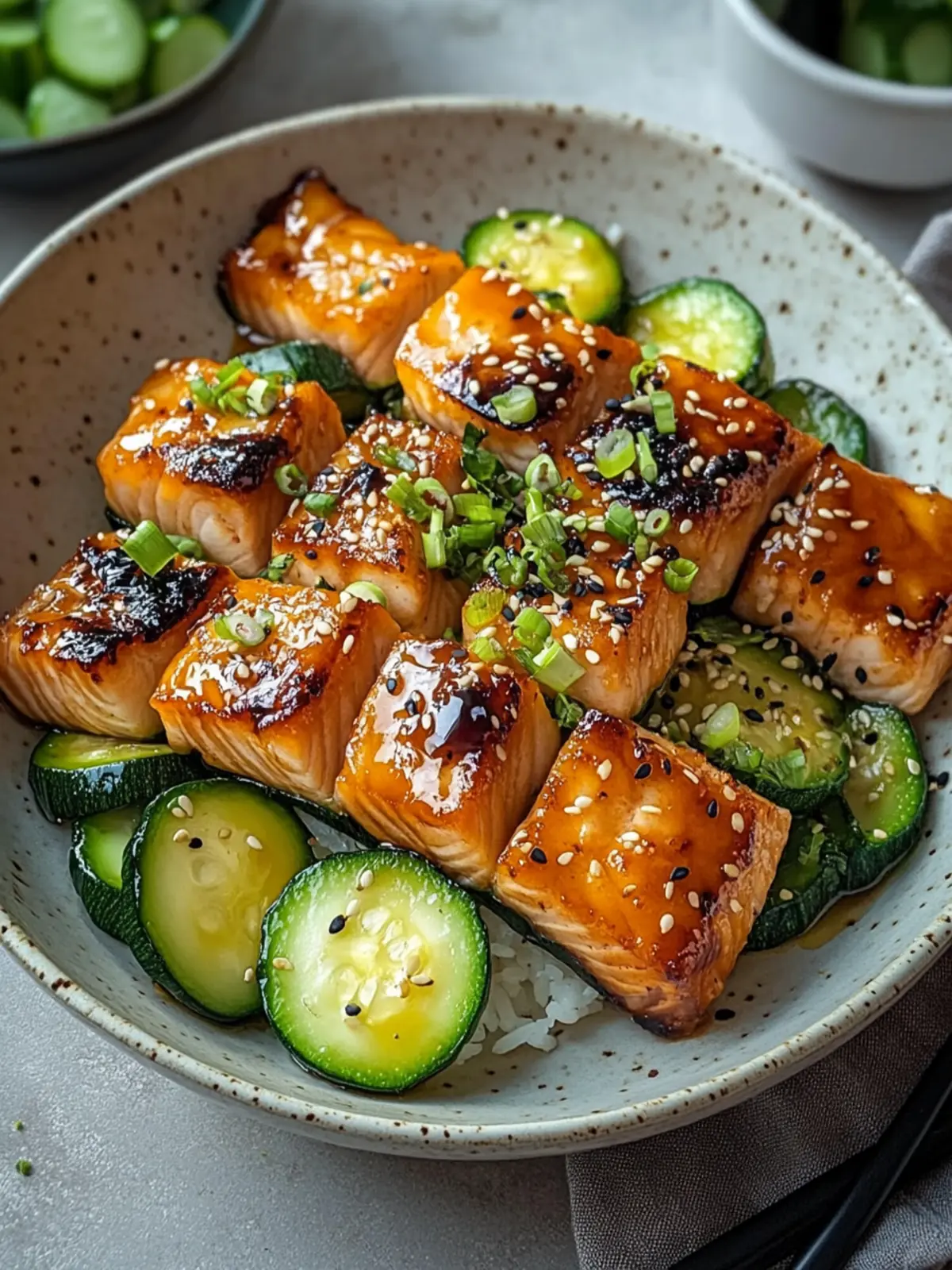 Teriyaki Lachs & Zucchini Spieße: Grillgenuss Gesund und Lecker 4 Teriyaki Lachs & Zucchini Spieße