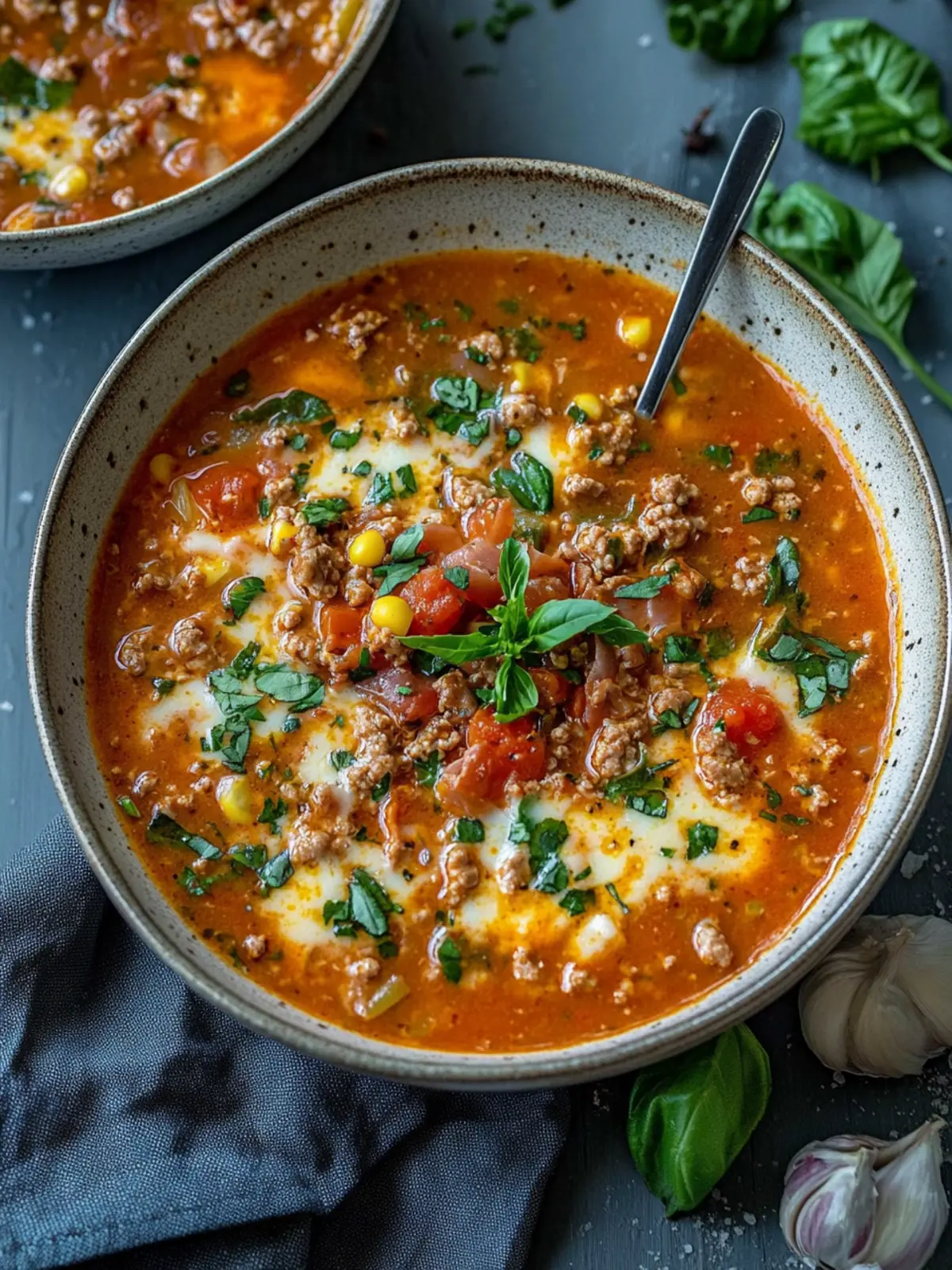 Pizzasuppe – 15 Minuten Rezept mit Hackfleisch und Käse für die ganze Familie 4 Pizzasuppe – 15 Minuten Rezept mit Hackfleisch und Käse