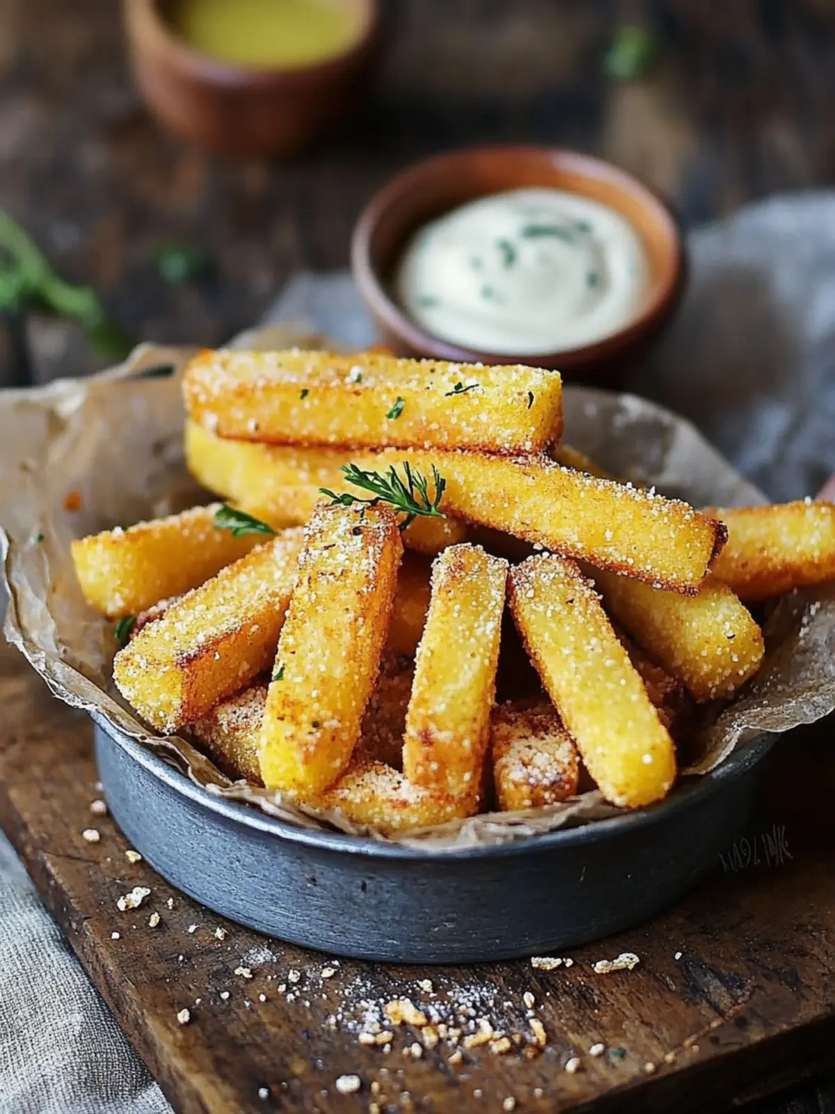 Krosse Polenta Pommes: Einfaches, glutenfreies, veganes Rezept 4 Polenta Pommes (Glutenfrei, Veganes Rezept)