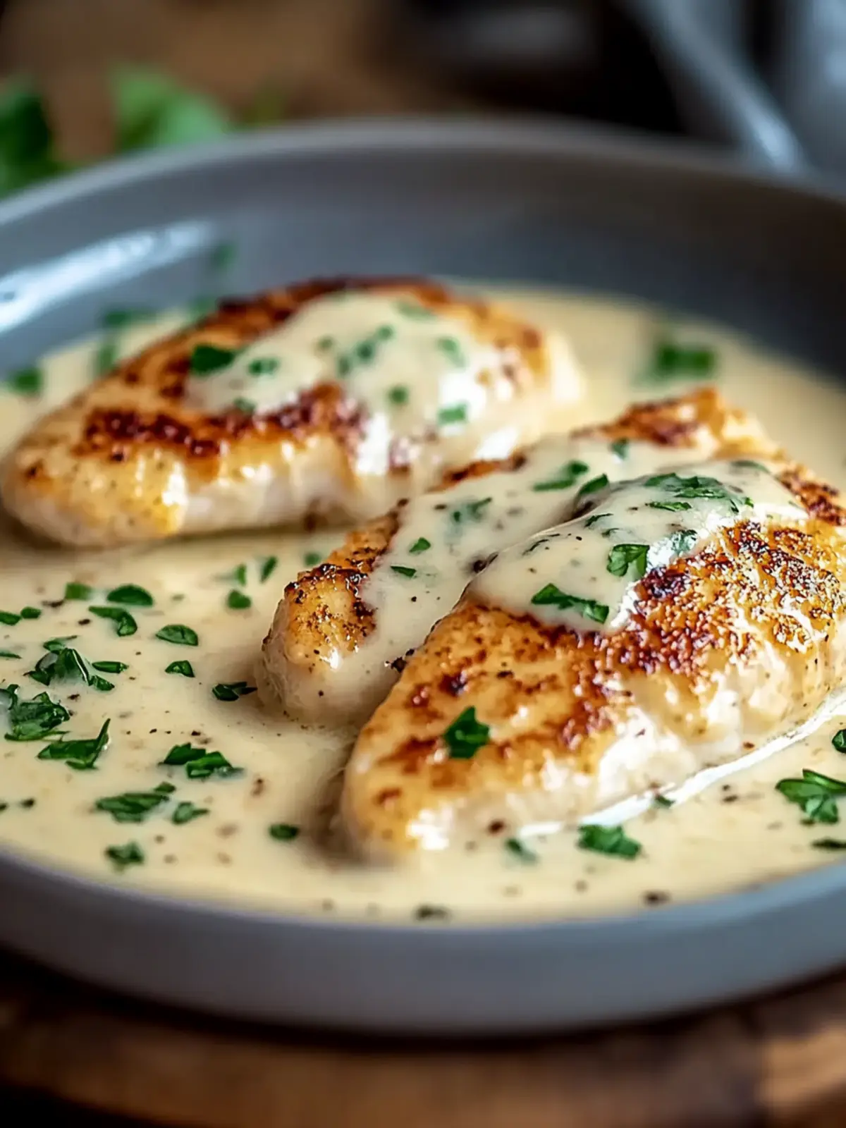 Cremiges Hähnchenfilet in würziger Knoblauch-Parmesan-Sauce für Zauberhafte Abendessen 5 Cremiges Hähnchenfilet in würziger Knoblauch-Parmesan-Sauce