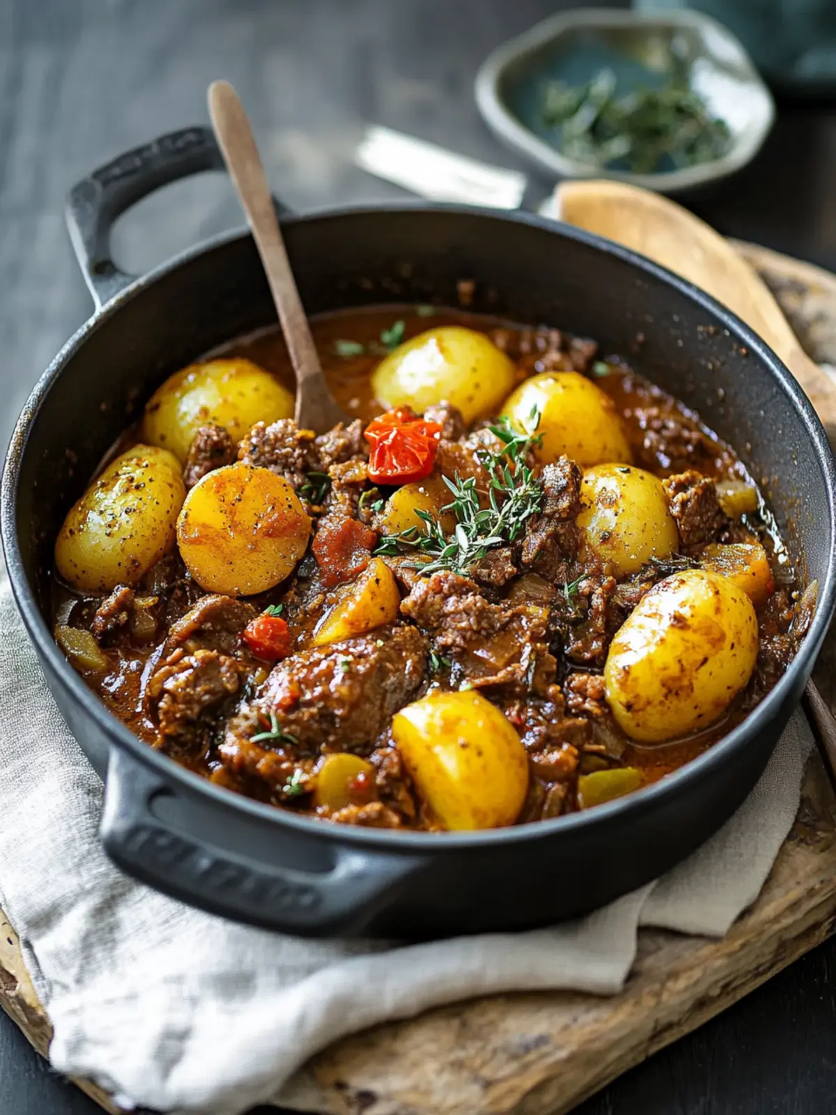 Bauerntopf mit Hackfleisch, Kartoffeln und Paprika für HerzundSoul 4 Bauerntopf mit Hackfleisch, Kartoffeln & Paprika