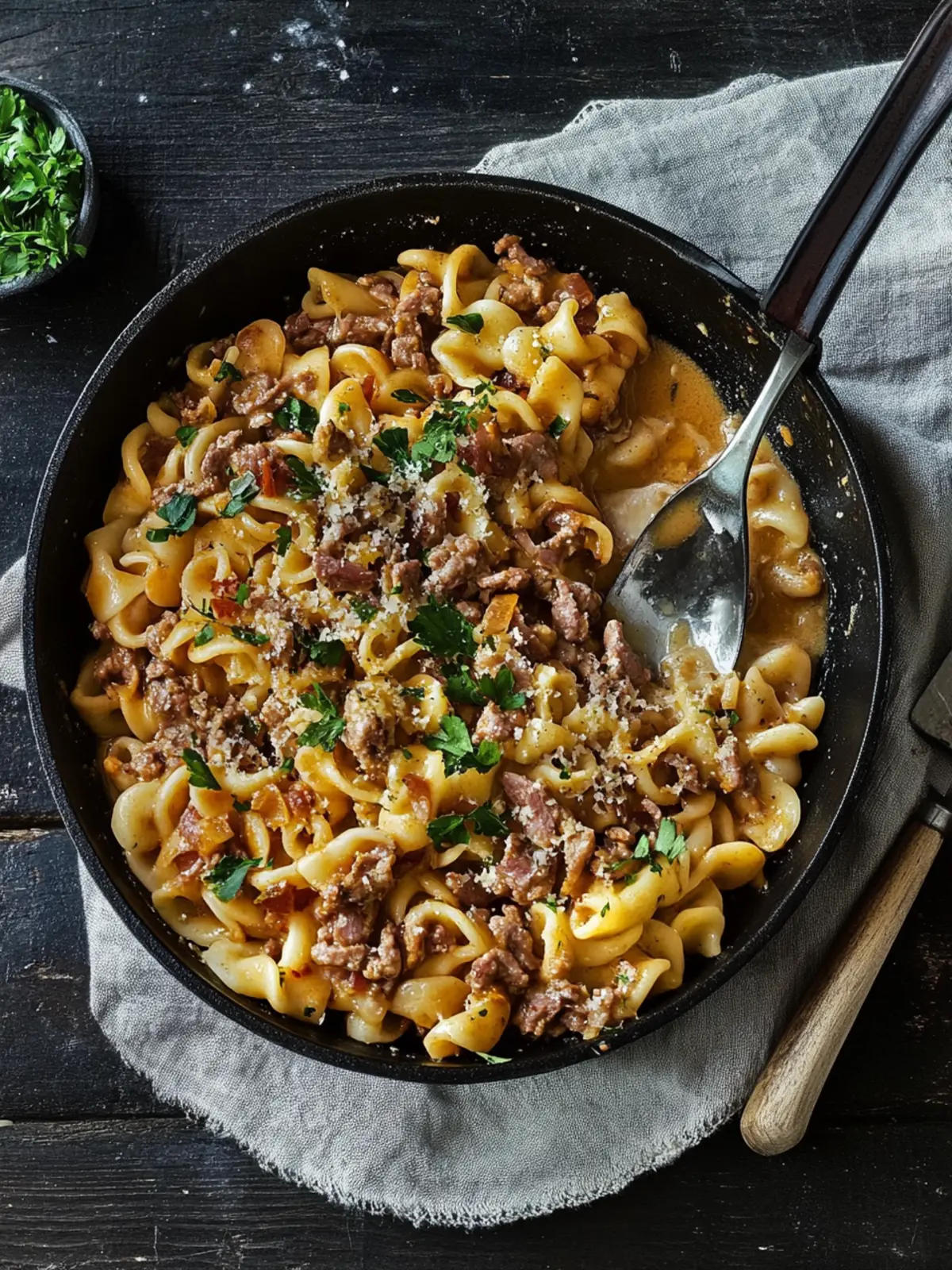 Hackfleisch-Nudel-Pfanne: Ein schnelles Familienliebling-Rezept 4 Hackfleisch-Nudel-Pfanne