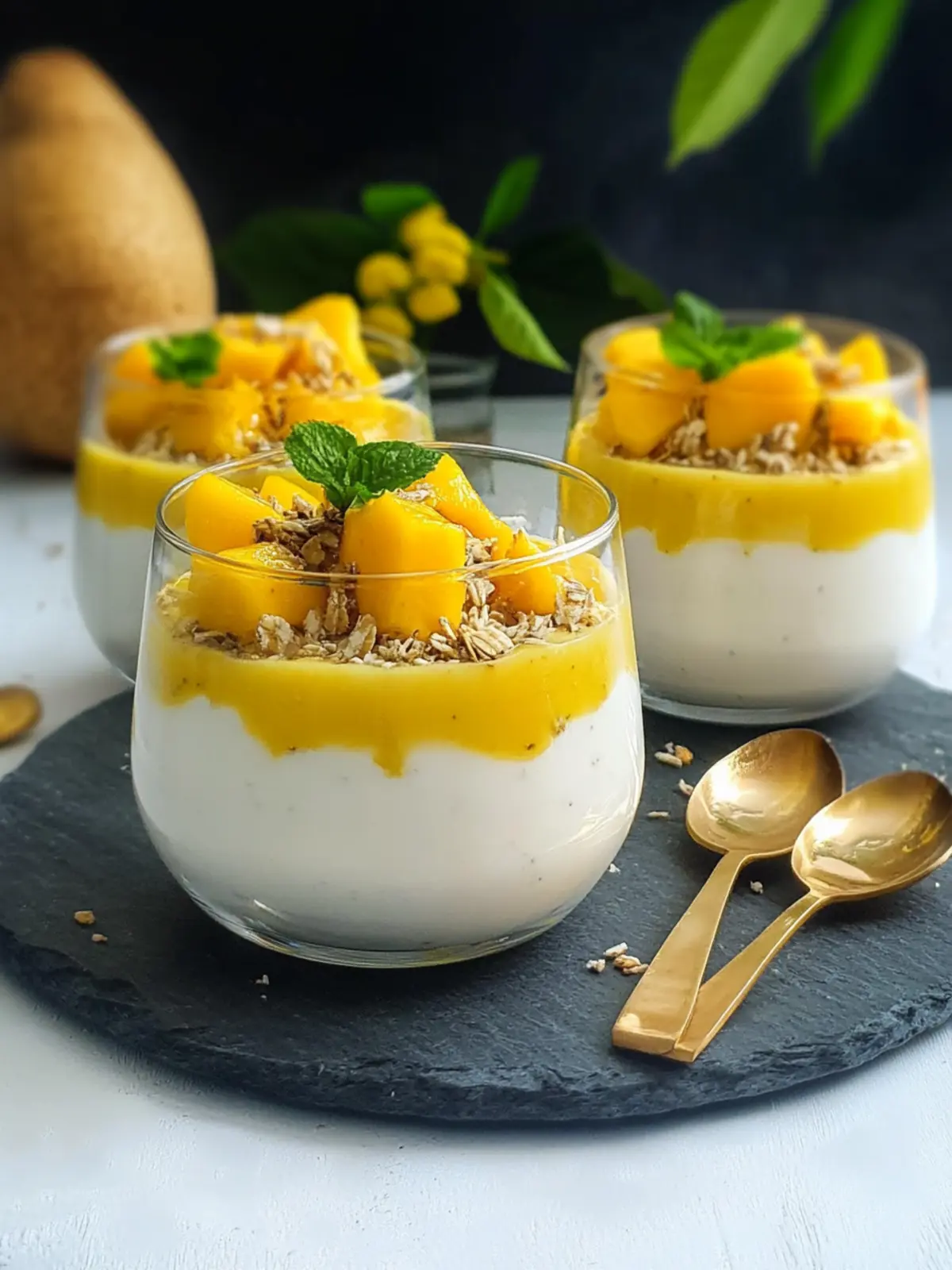 Griechischer Joghurt mit Mango-Mousse